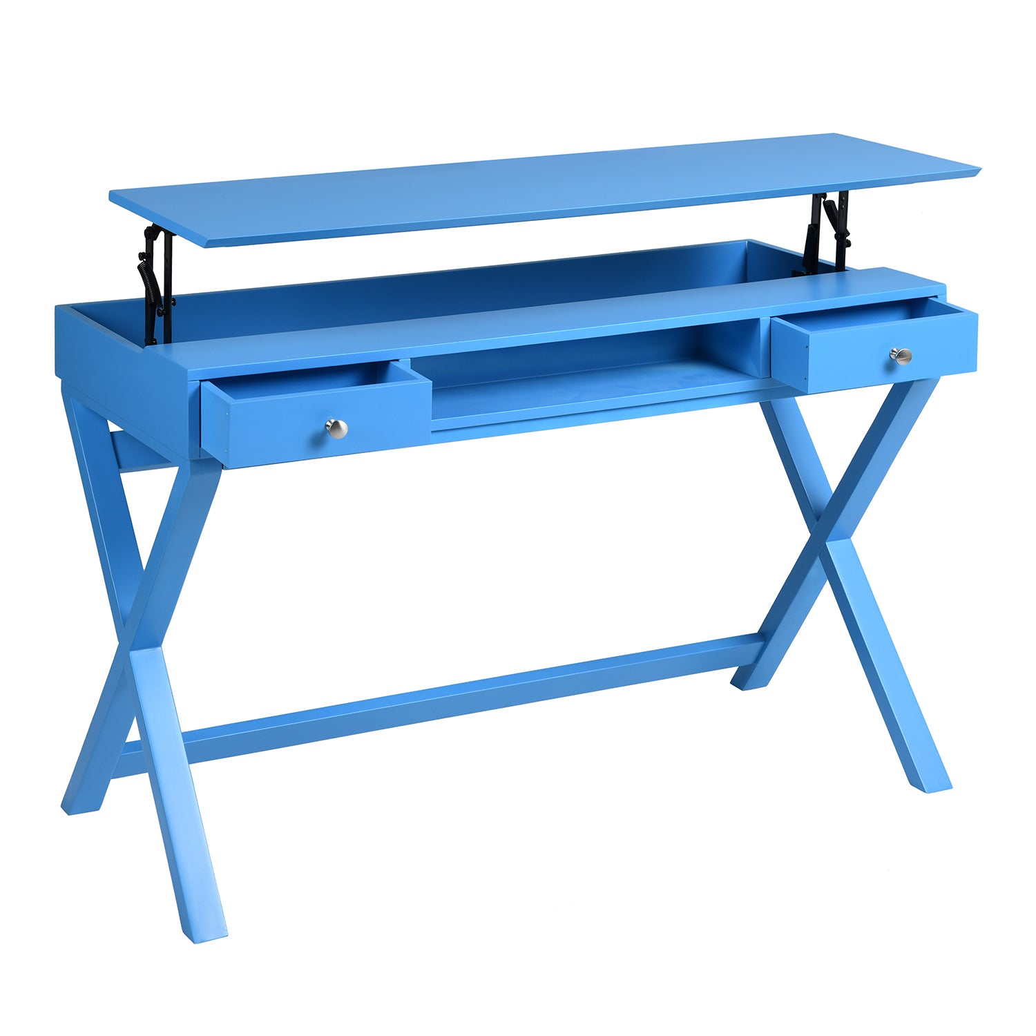 Homy Casa PARCA BLUE 44.09" W x 20.08" D Office Desk for Home Workspace Open Box