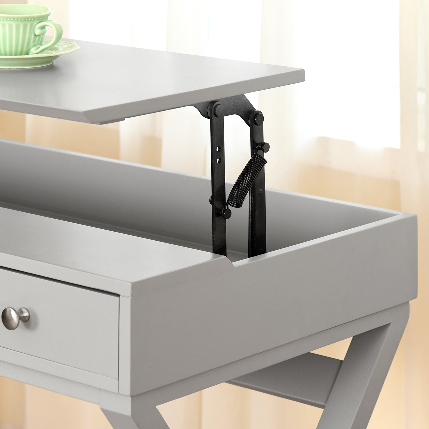 Homy Casa PARCA GREY "44.09 x 20.08" Modern Office Desk for Home Workspace Open Box