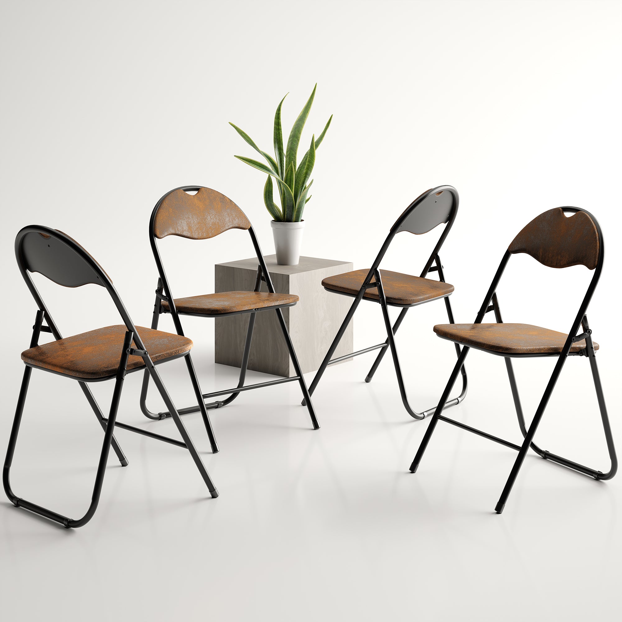 Fontana 5 Piece Expresso Brown & Peacock Folding Dining Set