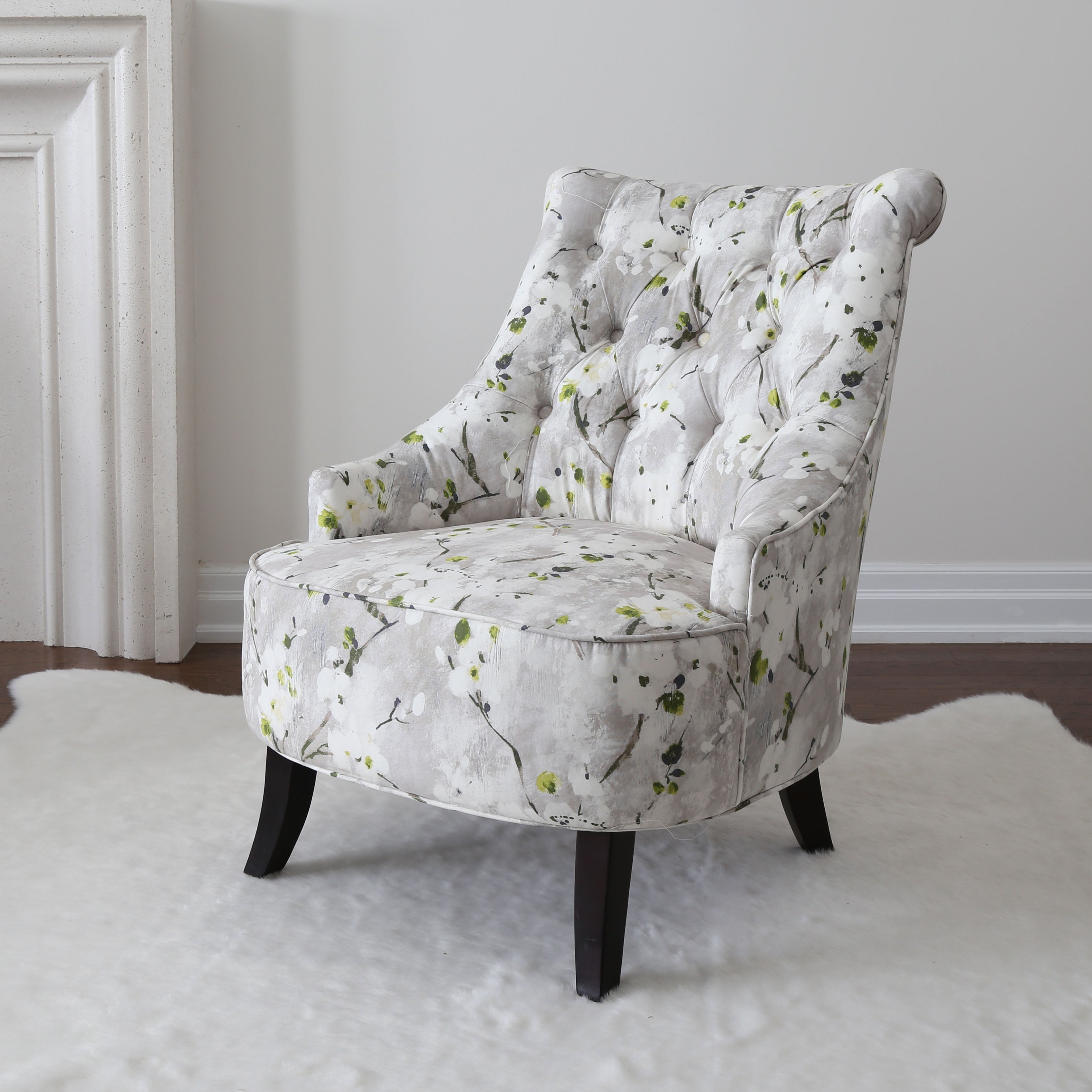 Homy Casa Pearce Pattern Accent Chair, Floral Upholstered Leisure Chair with Tufted Back,Open Box