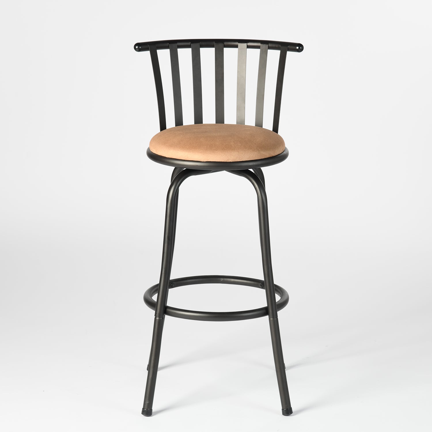 Homy Casa PISTIL 2PC 24/29 Inch Adjustable Barstool Bronze Frame Suede Seat