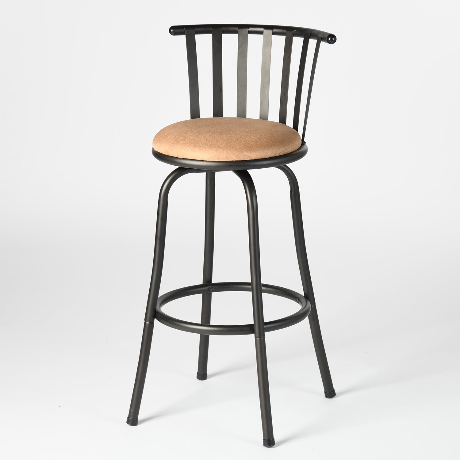 Homy Casa PISTIL 2PC 24/29 Inch Adjustable Barstool Bronze Frame Suede Seat