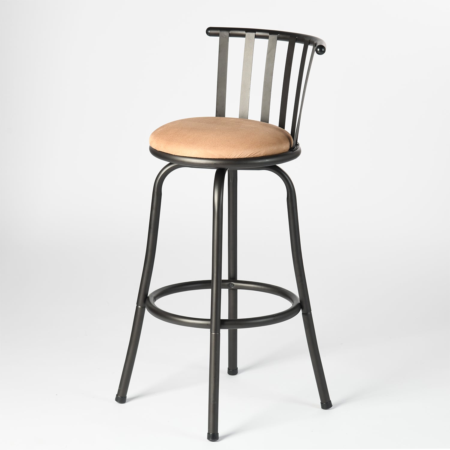 Homy Casa PISTIL 2PC 24/29 Inch Adjustable Barstool Bronze Frame Suede Seat