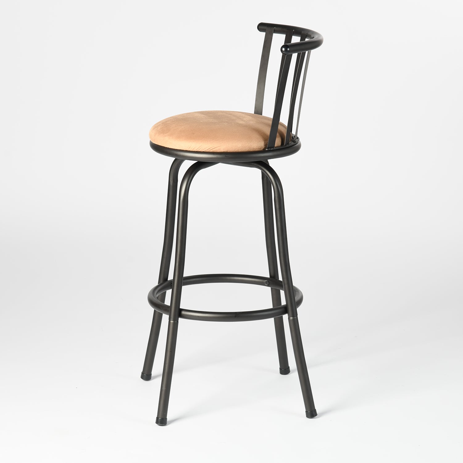 Homy Casa PISTIL 2PC 24/29 Inch Adjustable Barstool Bronze Frame Suede Seat