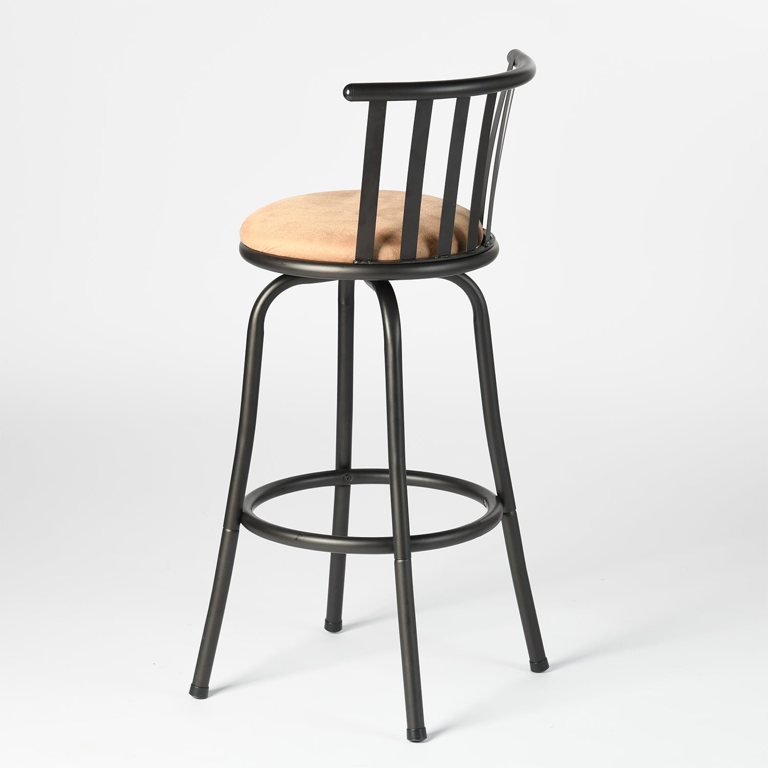 Homy Casa PISTIL 2PC 24/29 Inch Adjustable Barstool Bronze Frame Suede Seat