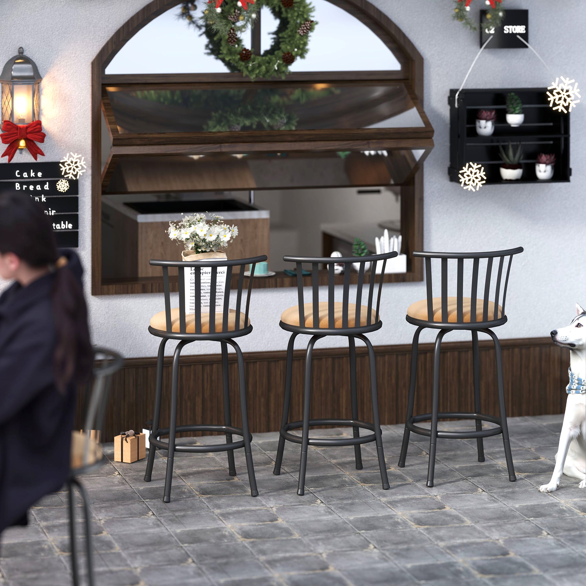 Homy Casa Pistil Adjustable Microsuede Barstools