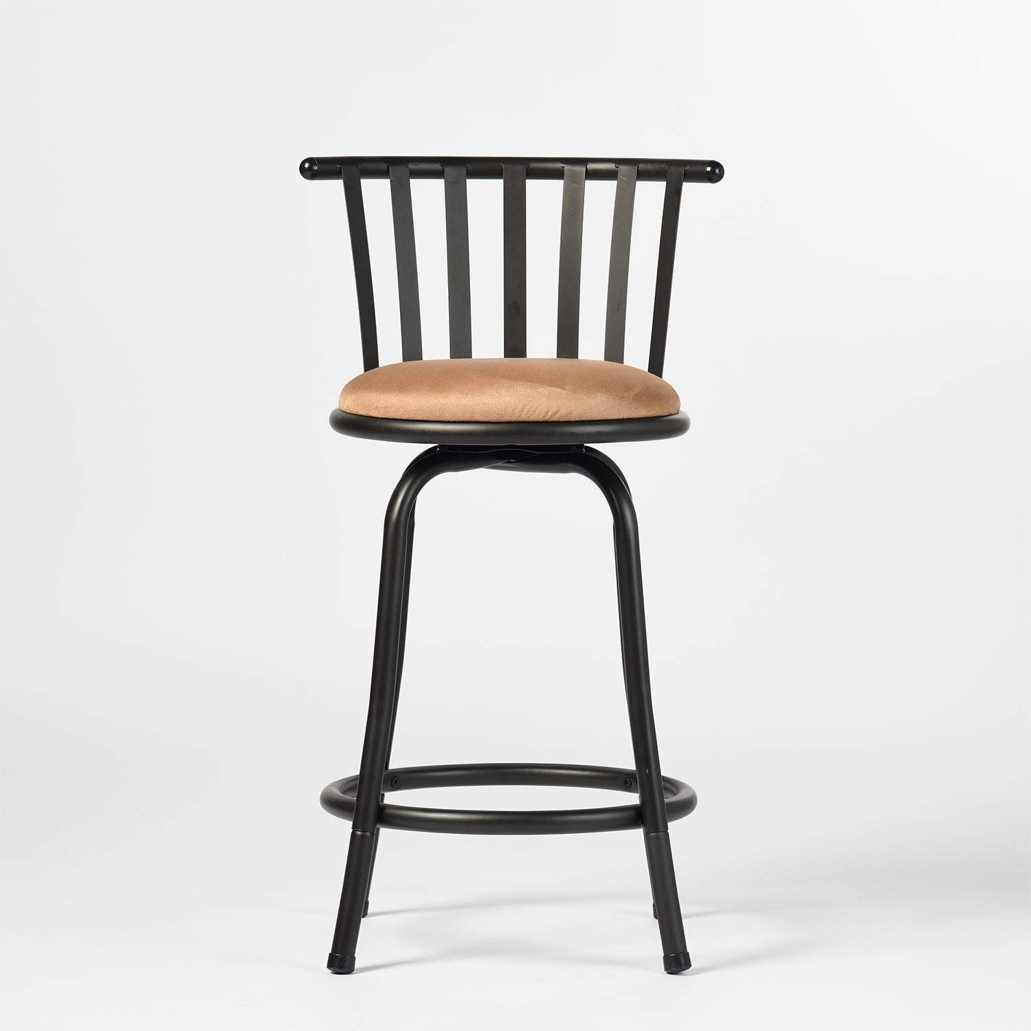 Homy Casa PISTIL 2PC 24/29 Inch Adjustable Barstool Bronze Frame Suede Seat