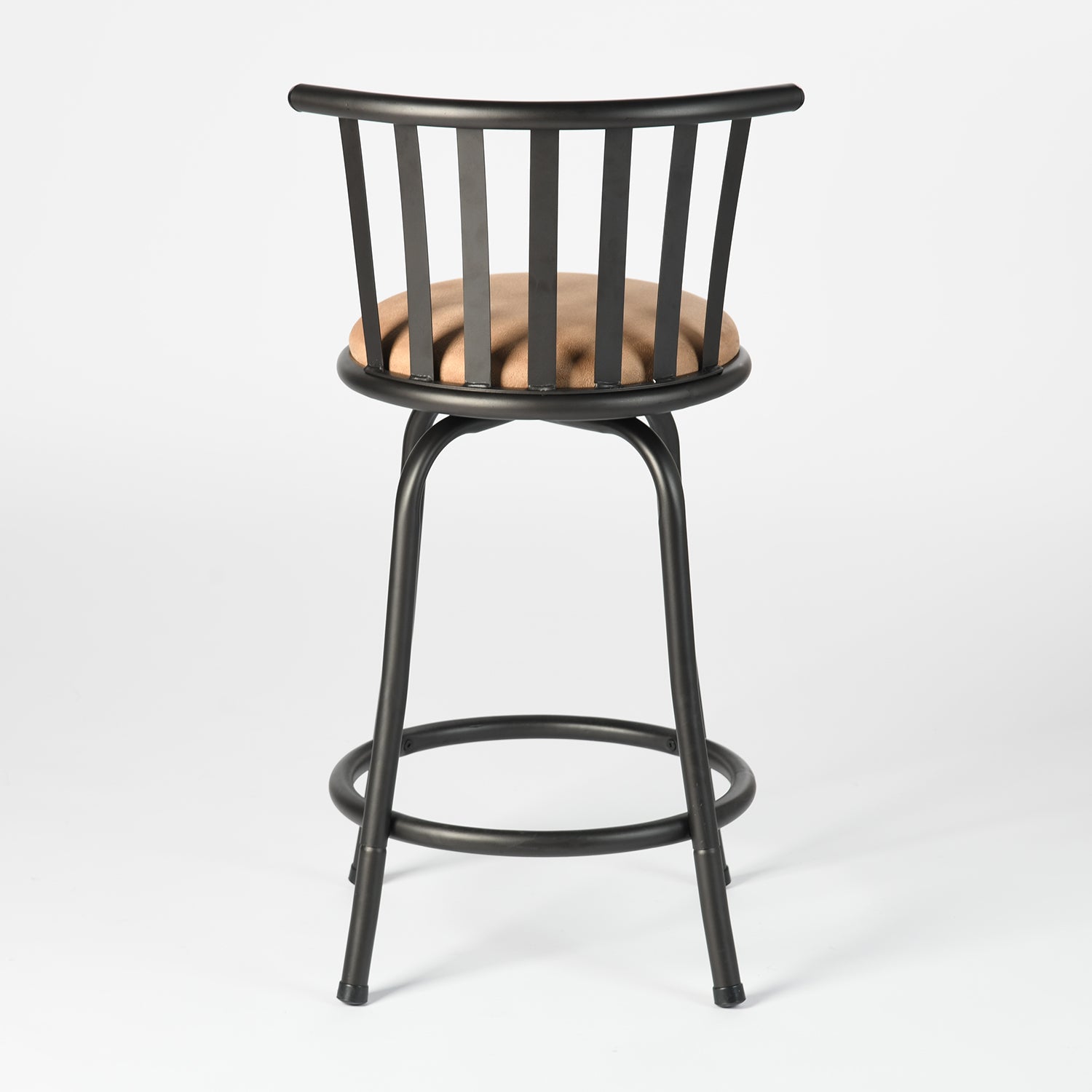 Homy Casa PISTIL 2PC 24/29 Inch Adjustable Barstool Bronze Frame Suede Seat