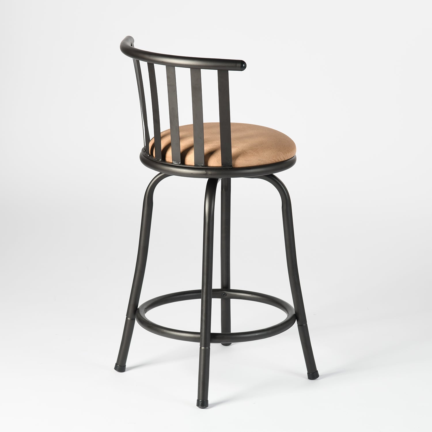 Homy Casa PISTIL 2PC 24/29 Inch Adjustable Barstool Bronze Frame Suede Seat