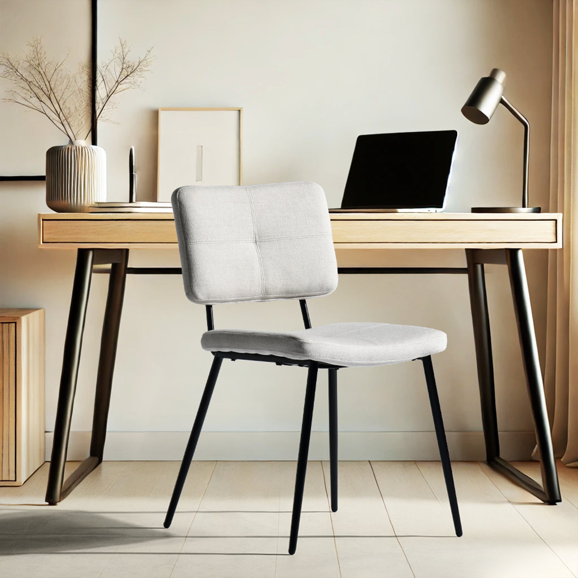 Pomona Upholstered Dining Chairs Set of 4 Beige