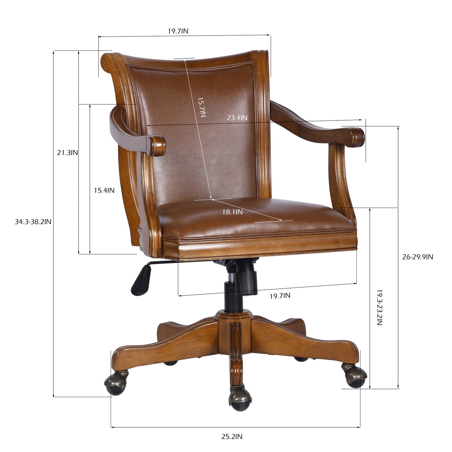 Homy Casa RENEE 24.0" W x 26.0" D Office Chair Adjustable Height for Home Workspace Open Box