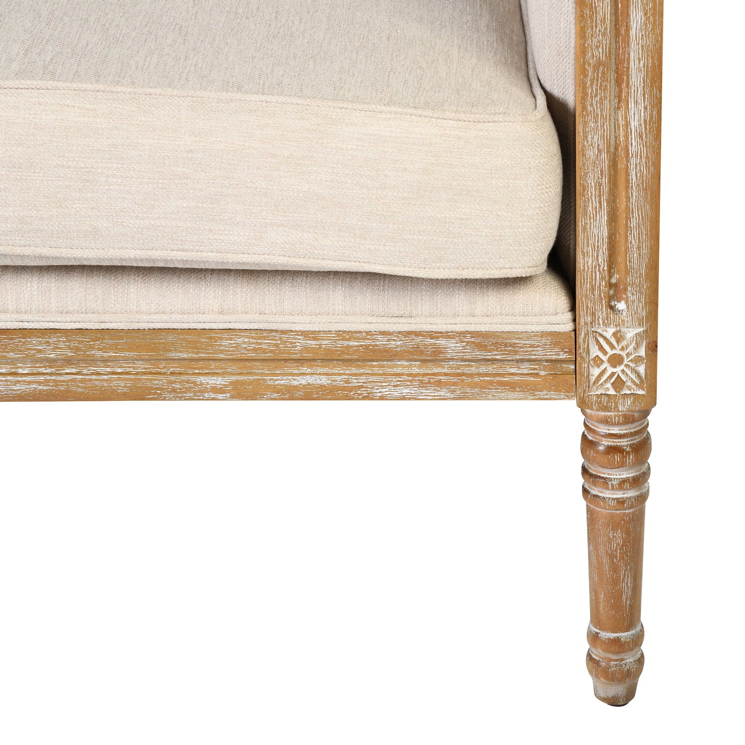 Homy Casa Renne 53.5" Upholstered Loveseat Sofa, Beige,Open Box