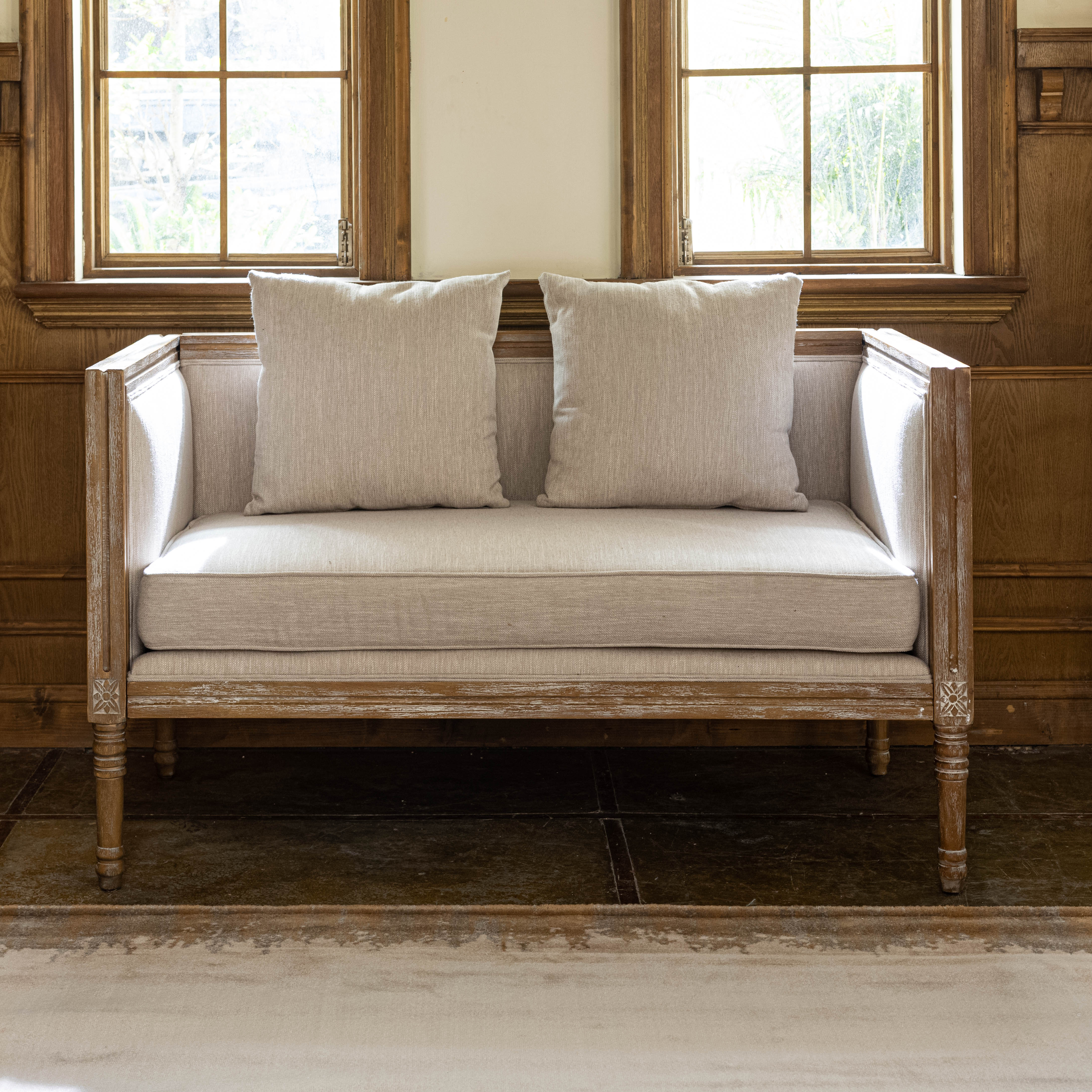 Homy Casa Renne 53.5" Upholstered Loveseat Sofa, Beige,Open Box