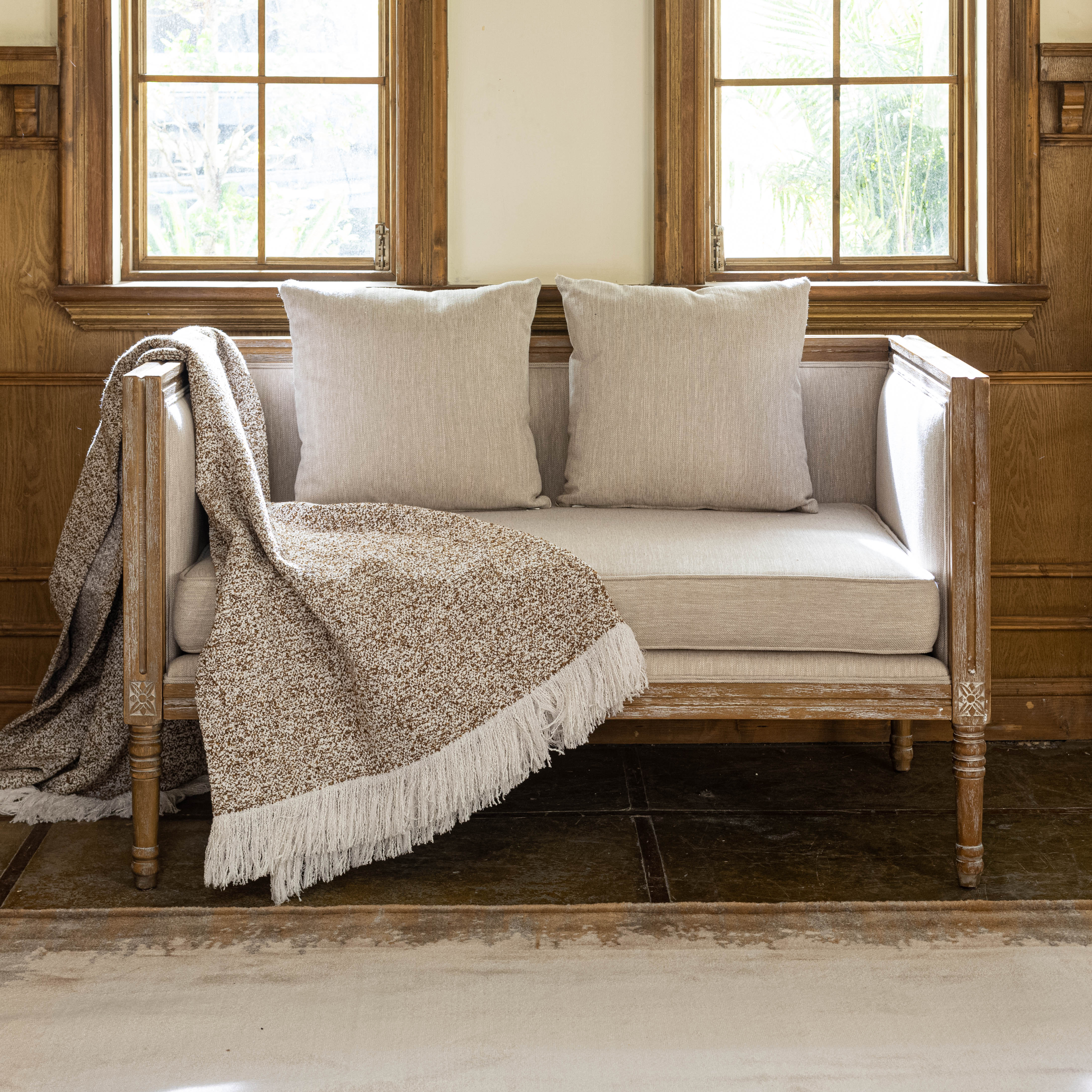 Homy Casa Renne 53.5" Upholstered Loveseat Sofa, Beige,Open Box