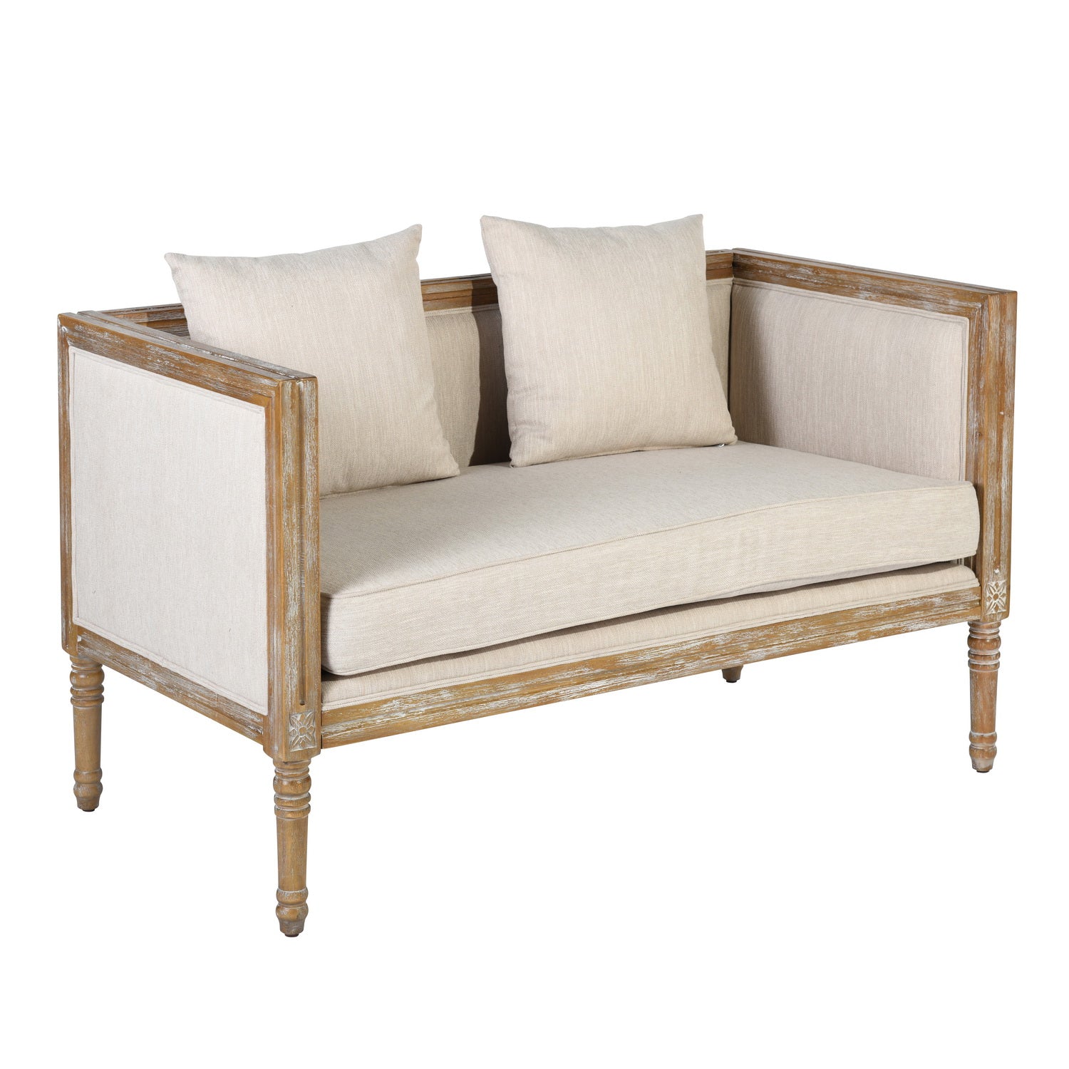 Homy Casa Renne 53.5" Upholstered Loveseat Sofa, Beige,Open Box