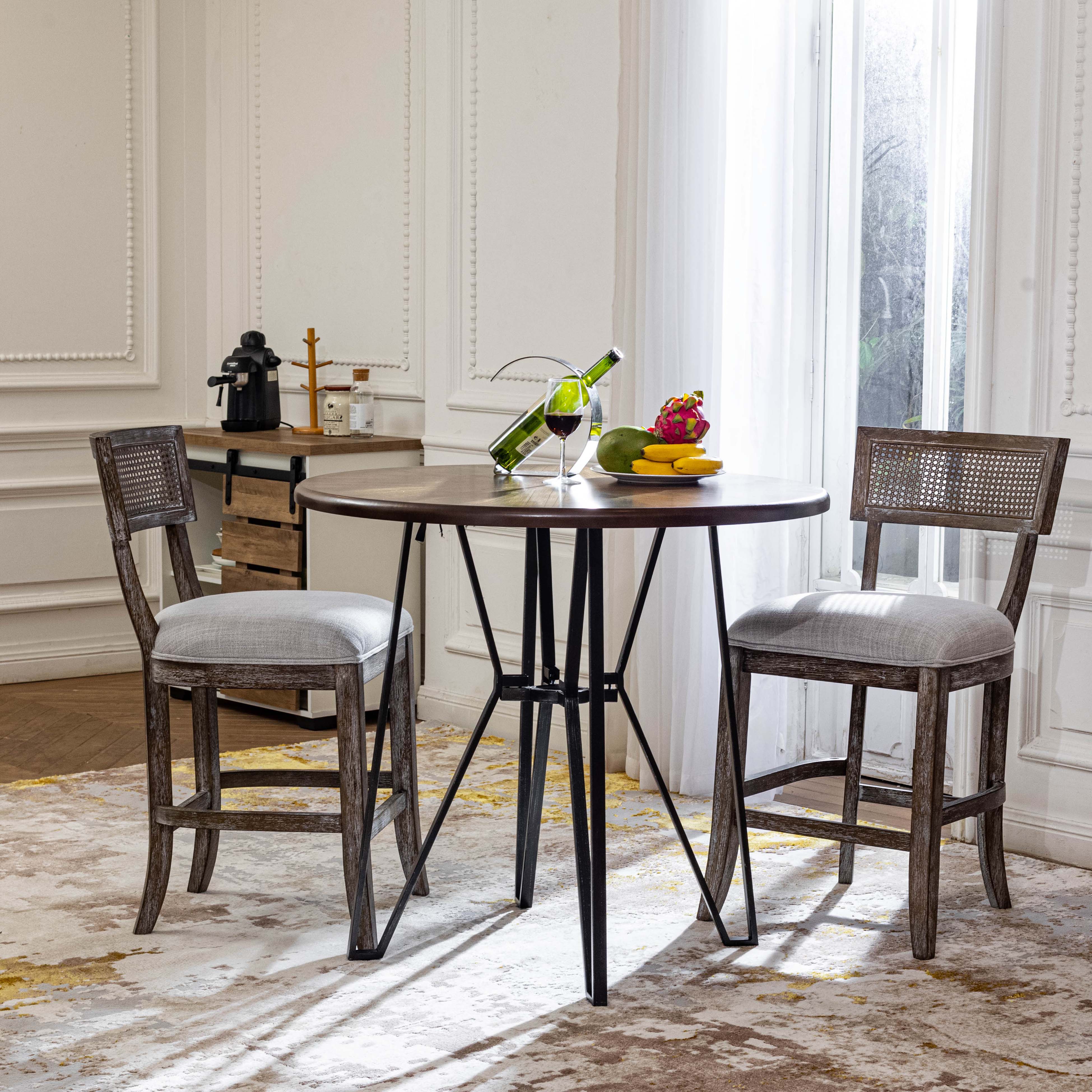 Homy Casa RIKKI MIDDLE BAR 19.69" W x 25.2" D x 39.17" H Bar Stool Chair for Home and Workspace