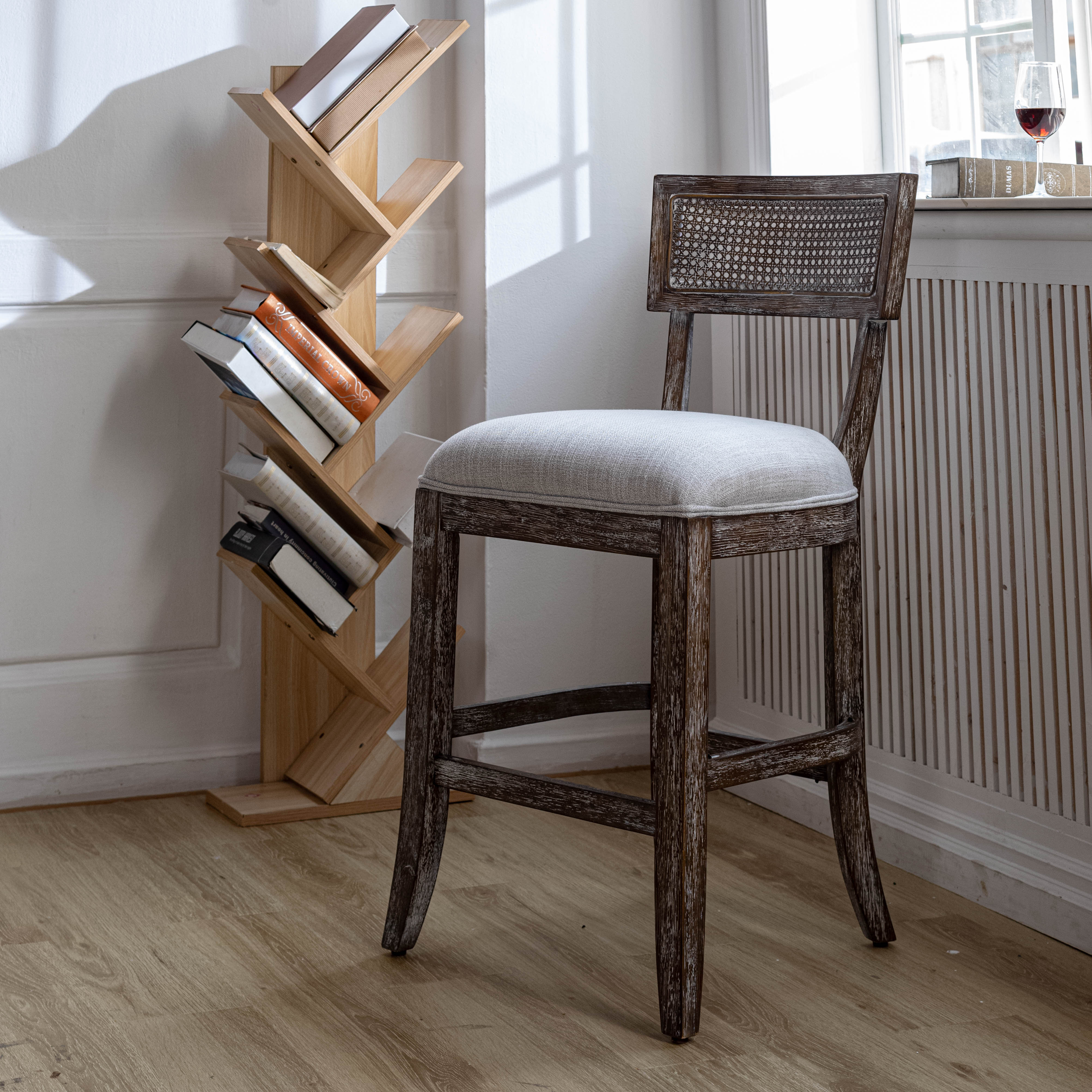 Homy Casa RIKKI MIDDLE BAR 19.69" W x 25.2" D x 39.17" H Bar Stool Chair for Home and Workspace
