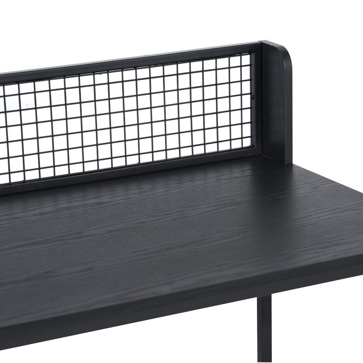 Homy Casa ROGER BLACK B Corner Computer Desk "65" x 43" - Modern Office Workspace Desk