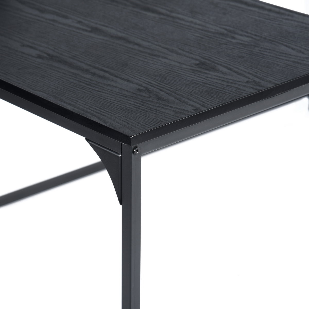Homy Casa ROGER BLACK B Corner Computer Desk "65" x 43" - Modern Office Workspace Desk