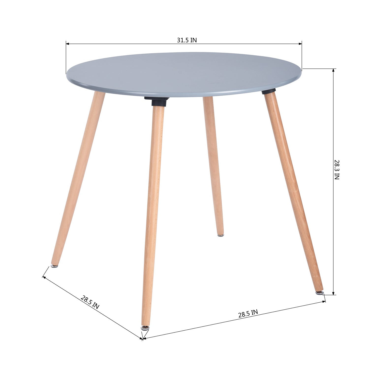 Homy Casa ROOKIE ROUND TOP GREY A 31.5" Dining Table for Home and Workspace Open Box