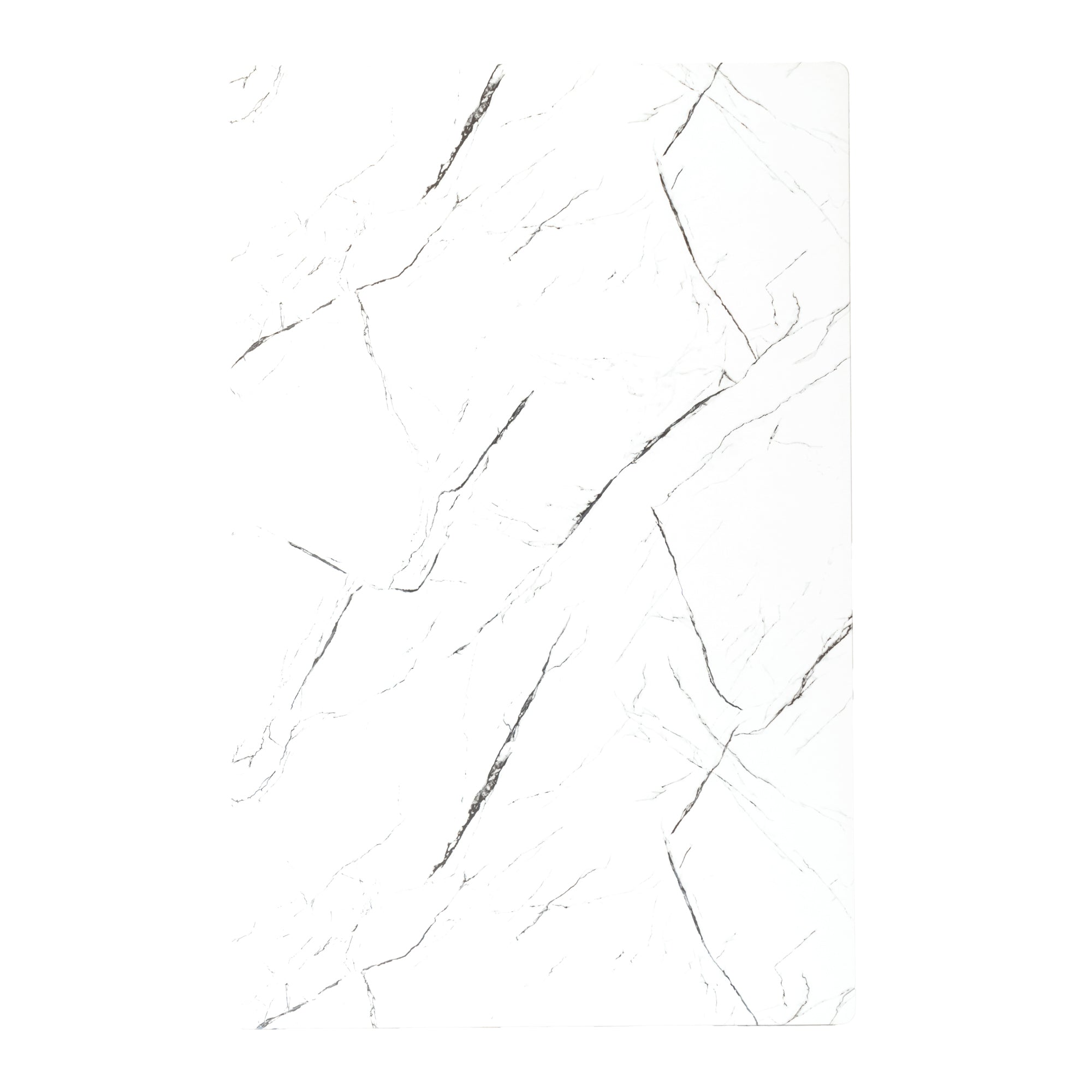 Homy Casa Rosa 47” White Rectangular Wooden Dining Table in Marble Top Finish