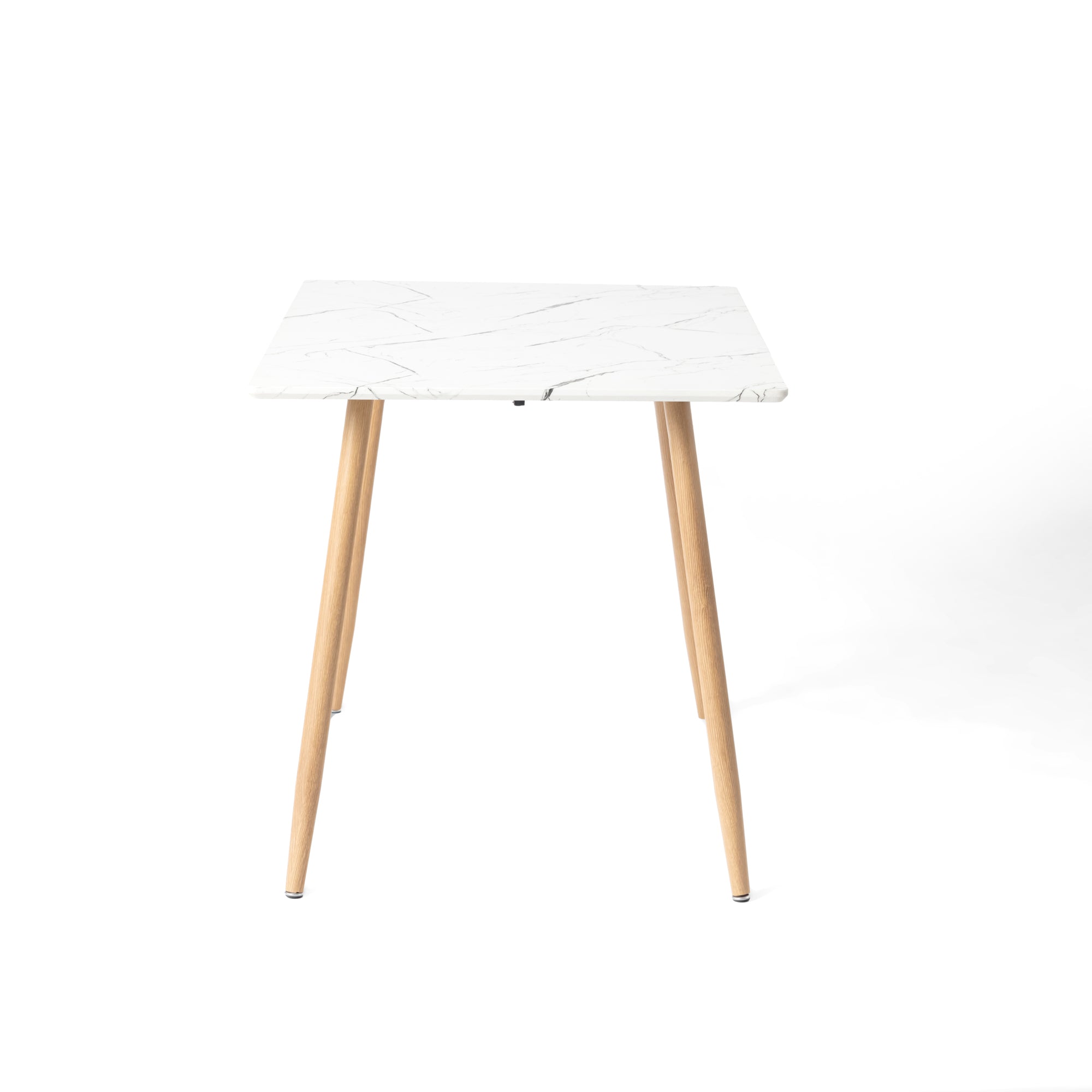 Homy Casa Rosa 47” White Rectangular Wooden Dining Table in Marble Top Finish