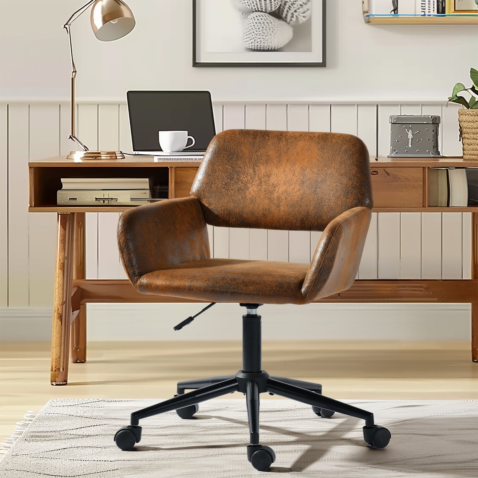 Ross Ergonomic Upholstered Office Chair with Metal Legs