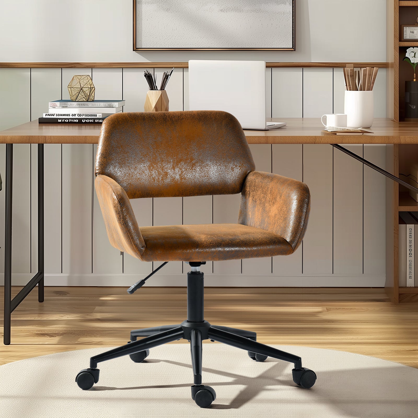 Ross Ergonomic Upholstered Office Chair with Metal Legs