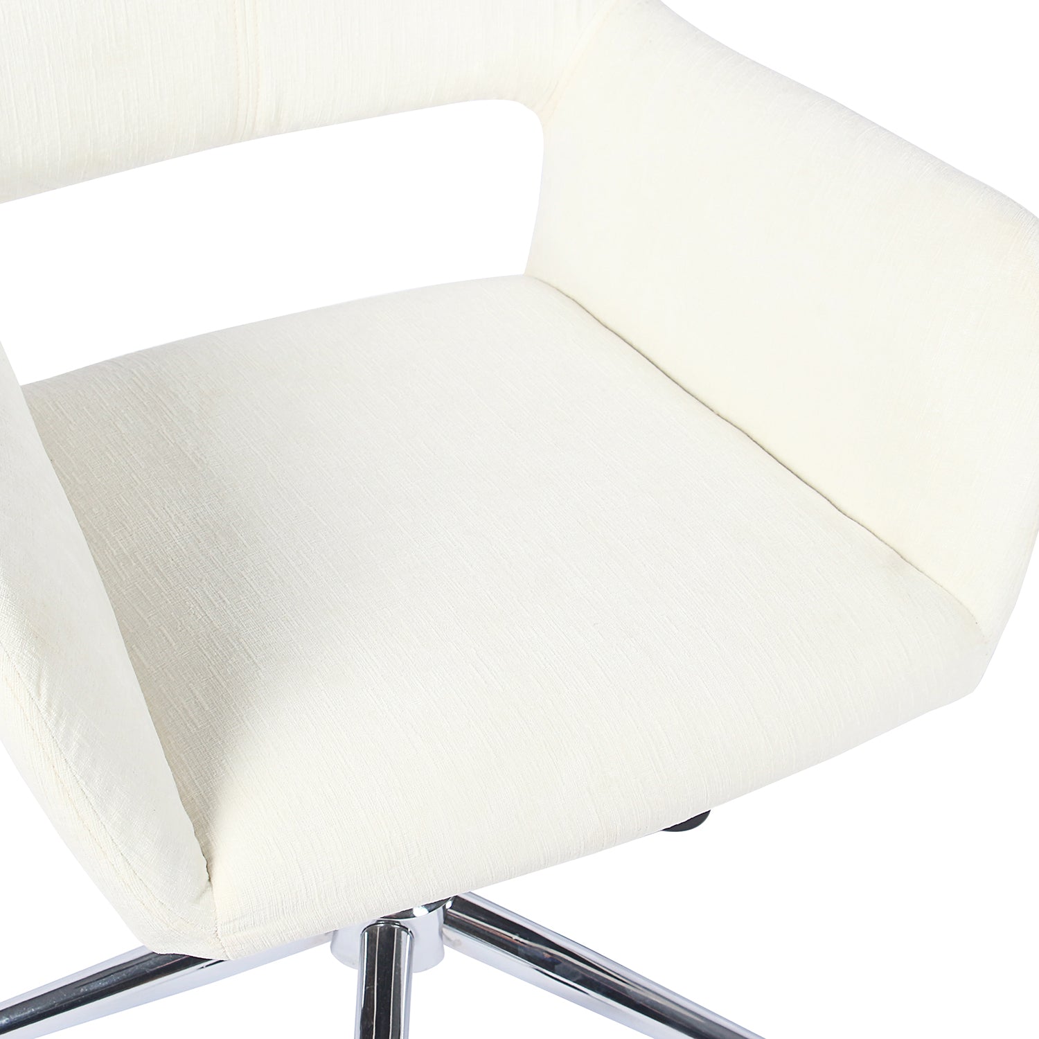 Homy Casa ROSS Adjustable Fabric Task Chair with Chrome Base and PU Casters, Beige, Open Box