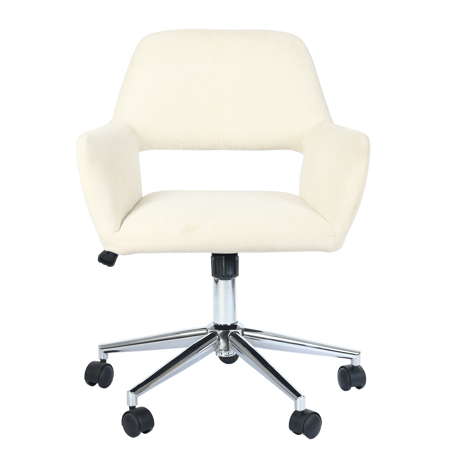 Homy Casa ROSS Adjustable Fabric Task Chair with Chrome Base and PU Casters, Beige, Open Box