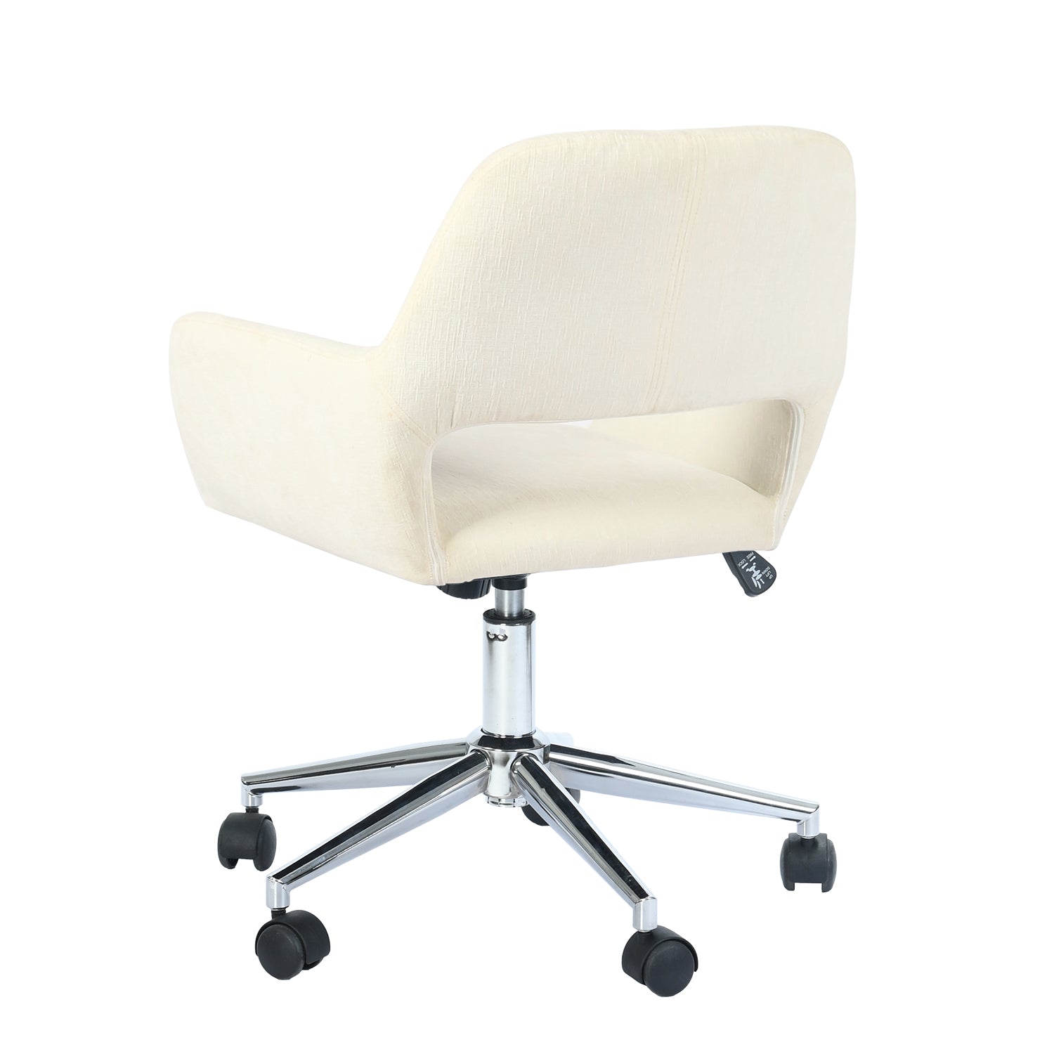 Homy Casa ROSS Adjustable Fabric Task Chair with Chrome Base and PU Casters, Beige, Open Box