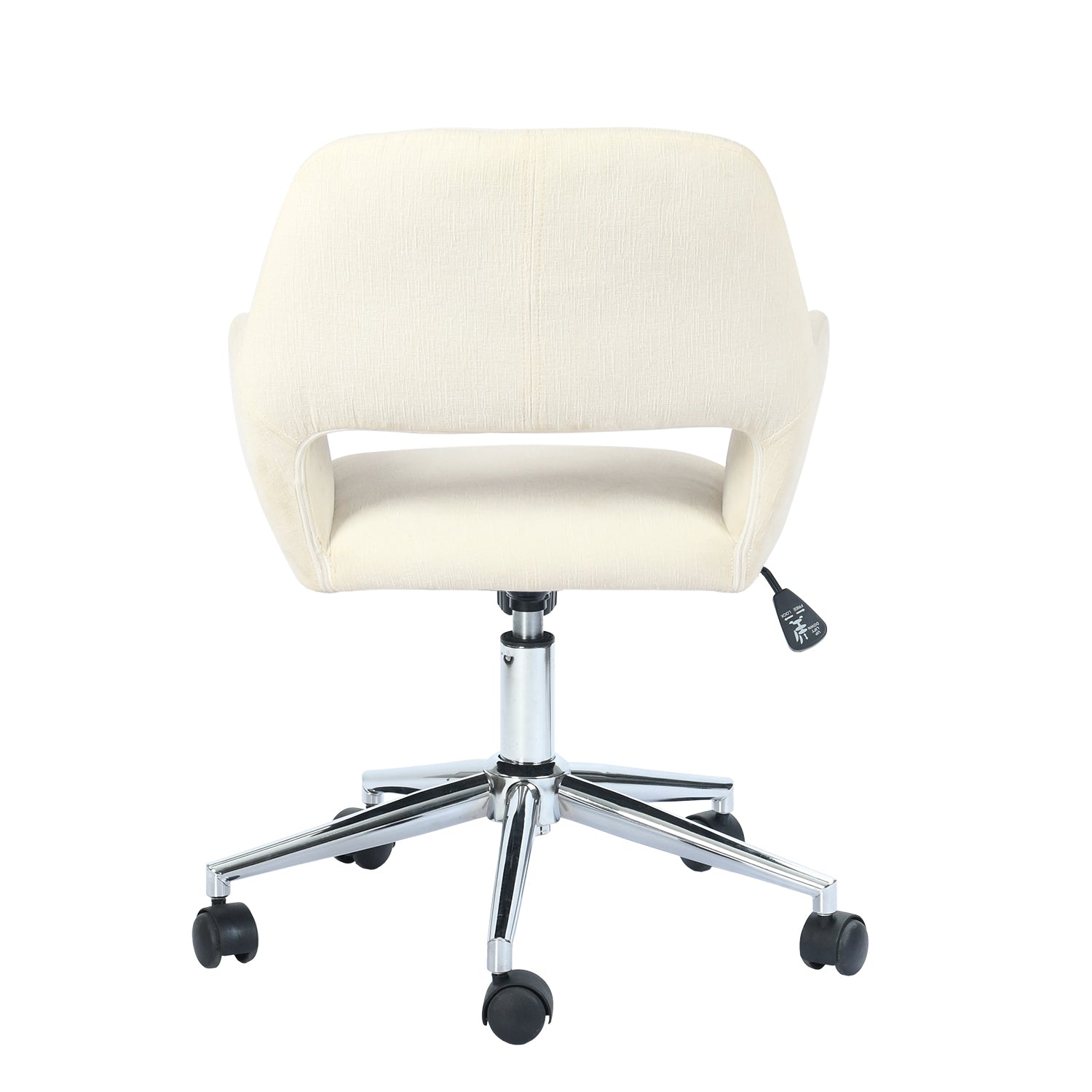 Homy Casa ROSS Adjustable Fabric Task Chair with Chrome Base and PU Casters, Beige, Open Box