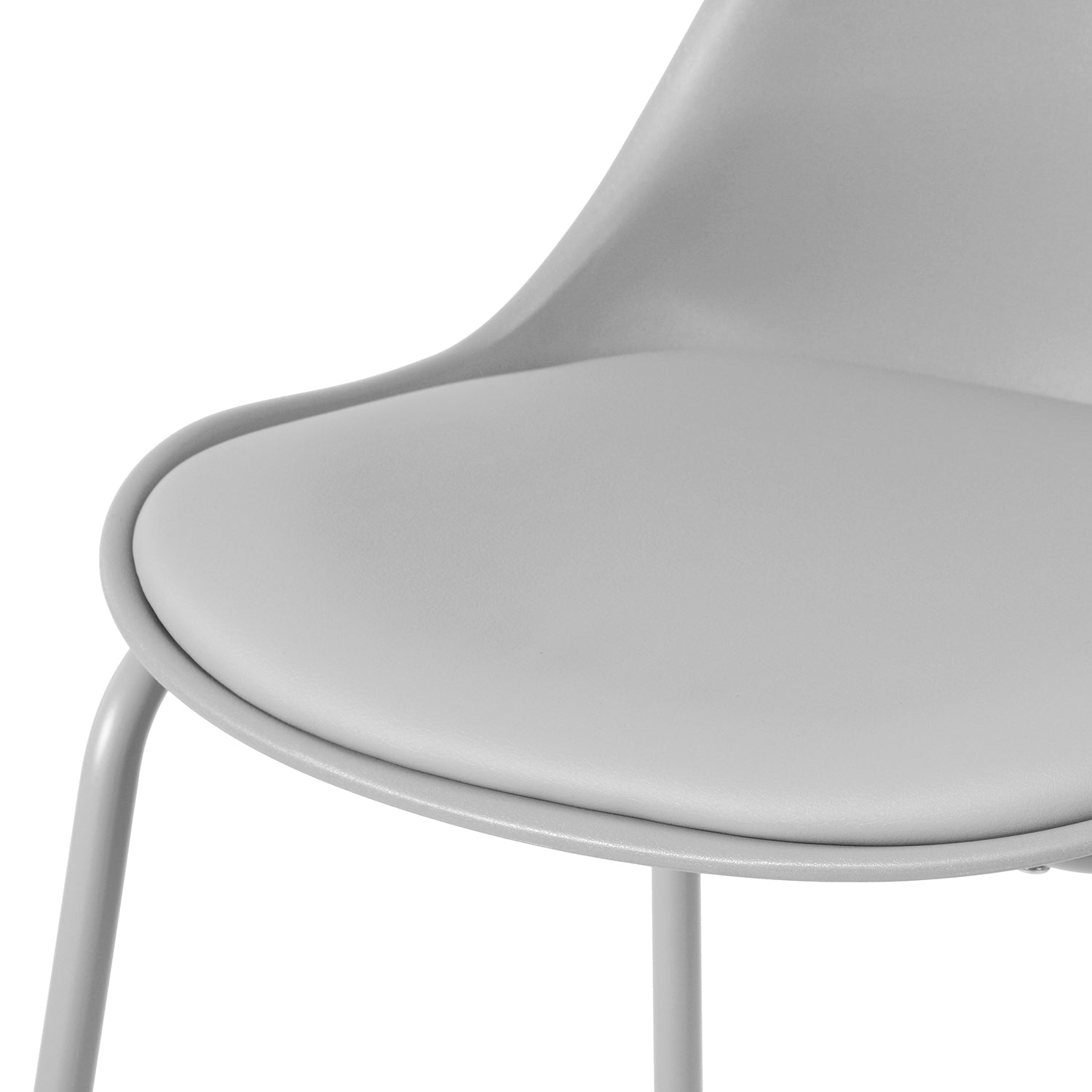 Homy Casa Russ Modern Bar Chair with PU Upholstery and Metal Sled Base, Grey,Open Box