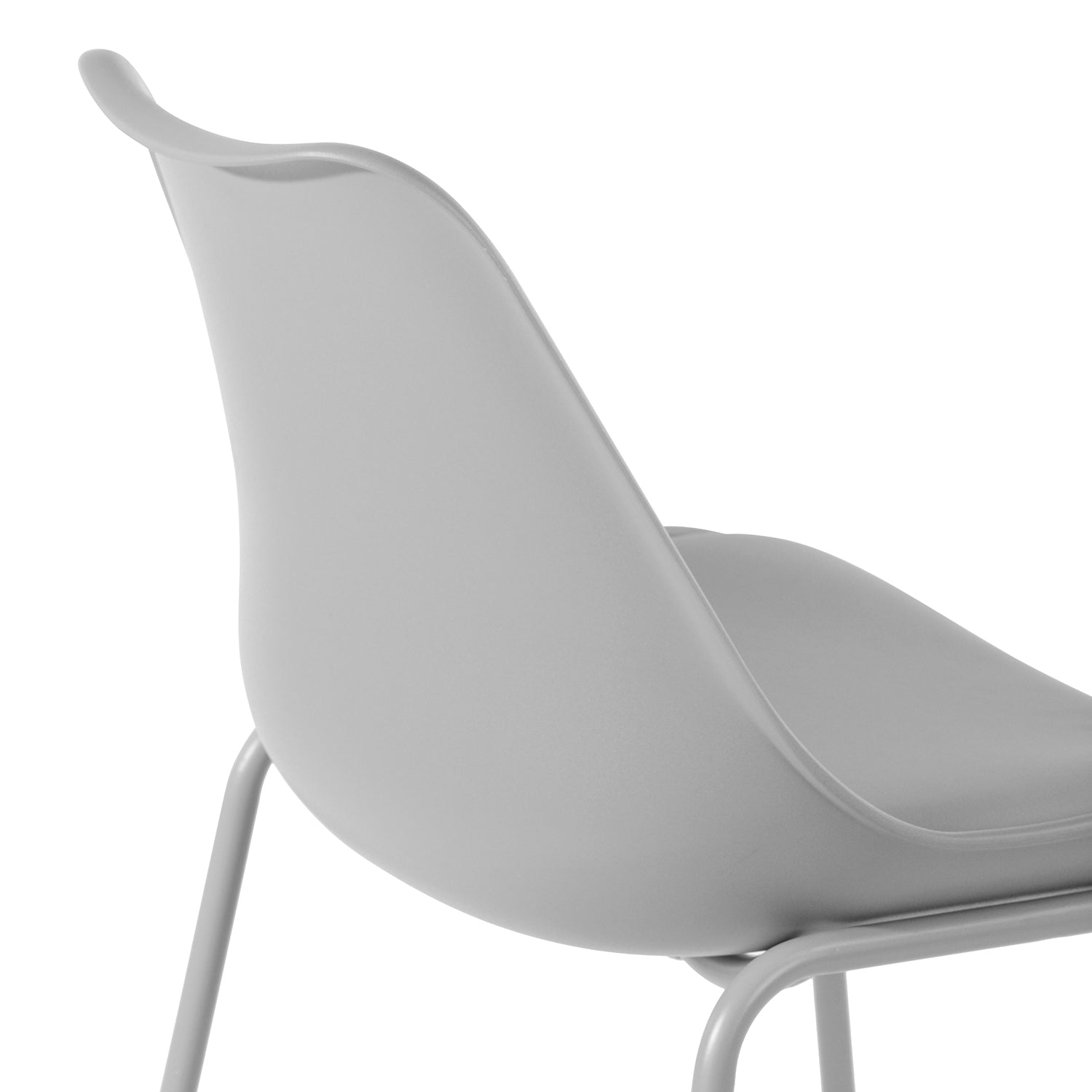 Homy Casa Russ Modern Bar Chair with PU Upholstery and Metal Sled Base, Grey,Open Box