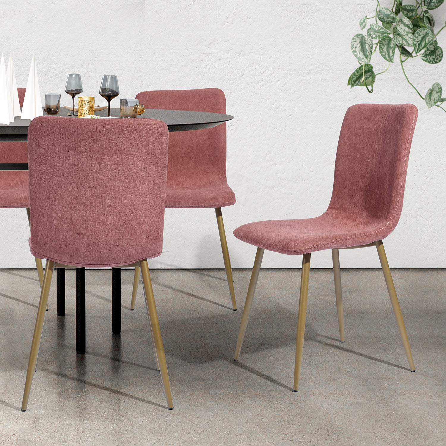 Homy Casa SCARGILL CORAL 4PCS Modern Dining Chair for Kitchen and Dining Room Open Box