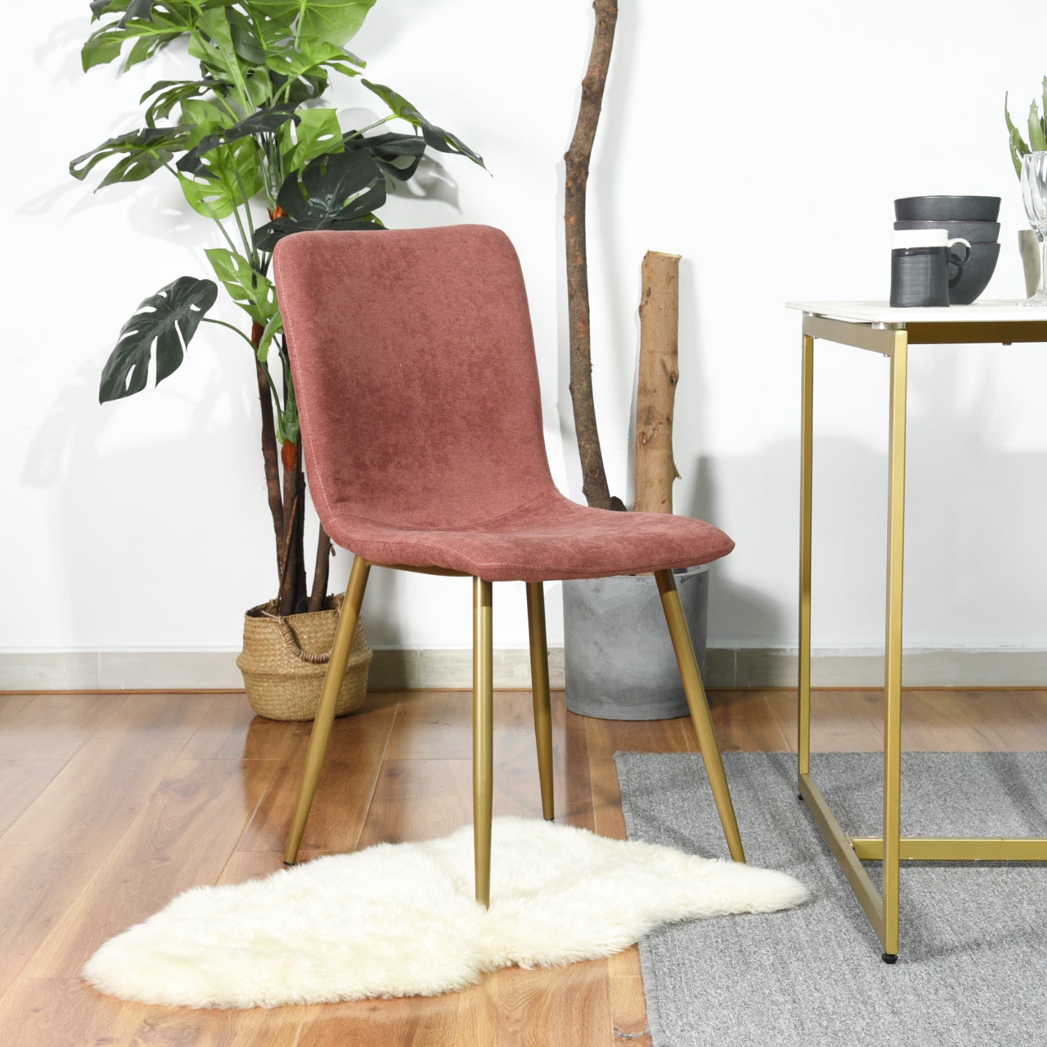 Homy Casa SCARGILL CORAL 4PCS Modern Dining Chair for Kitchen and Dining Room Open Box
