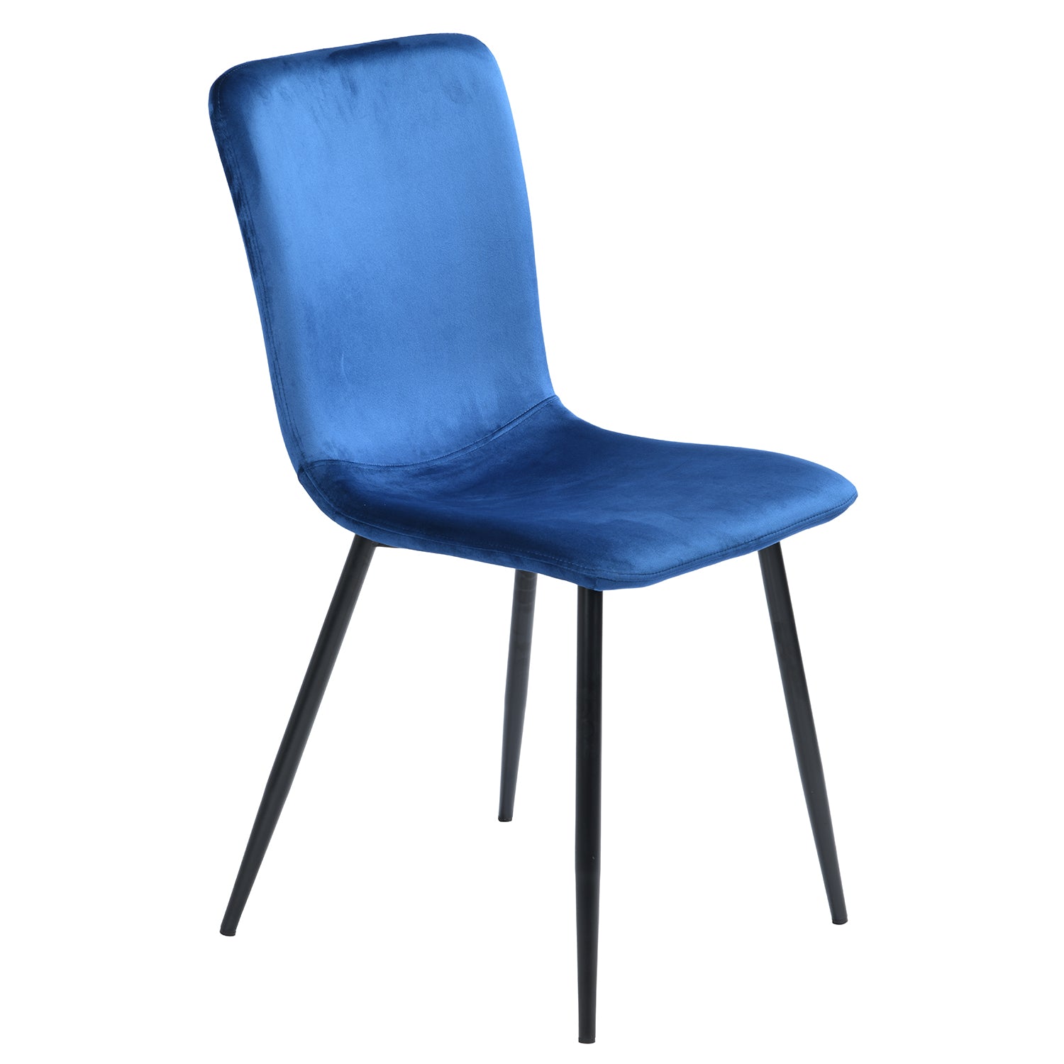Homy Casa SCARGILL DINING BLUE VELVET BLACK LEG 17.32" W x 21.26" D x 34.25" H Dining Chair Open Box