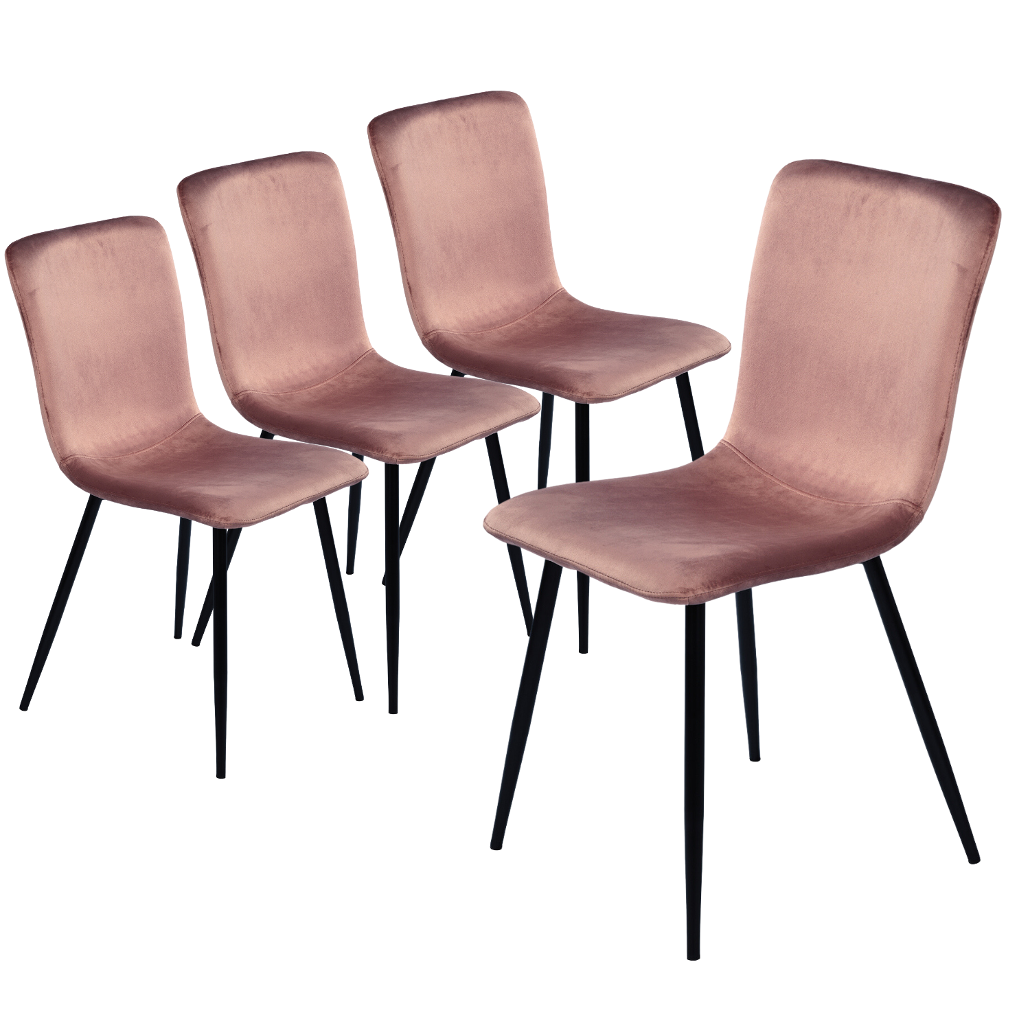 Homy Casa SCARGILL 4PC Velvet Rose Dining Chair Open Box