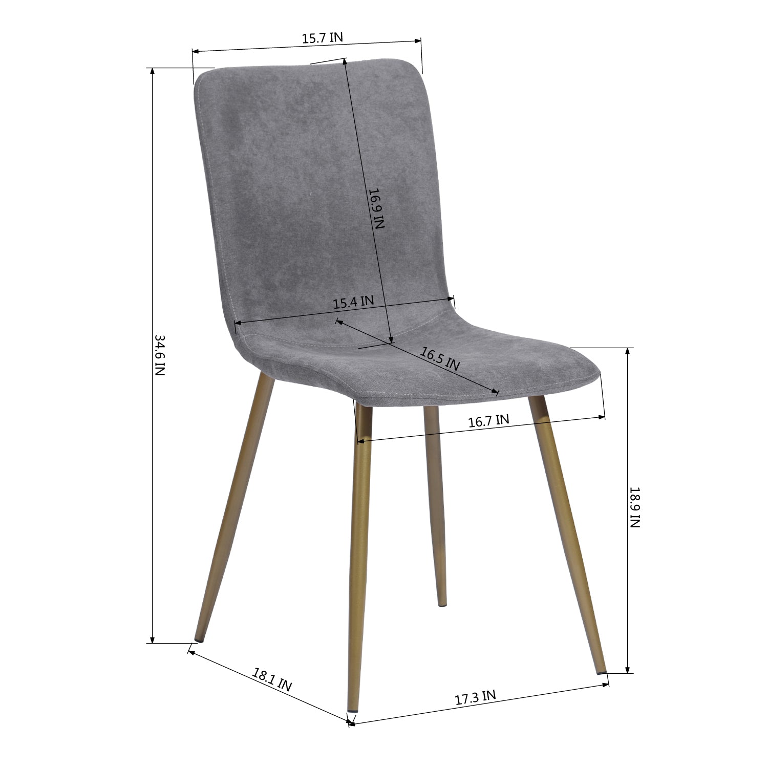 Homy Casa SLIP 5PC White Marble Dining Set 55” with Gold Legs and 4 Scargill Dark Grey Chairs  for Dining Room and Kitchen