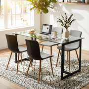 Scargill Modern Upholstered Dining Chairs with Oak Wood-Tone Legs Set of 4