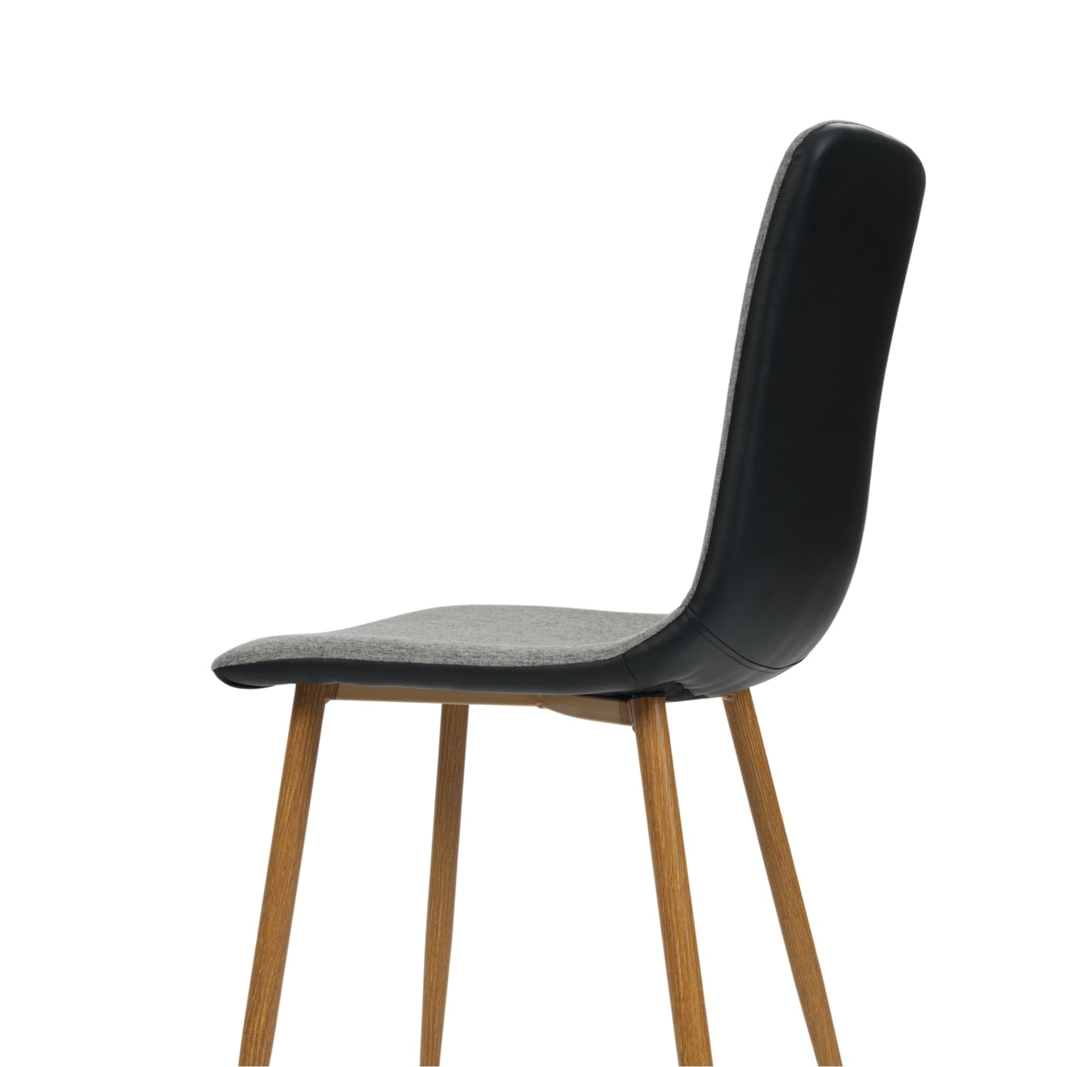 Homy Casa SCARGILL 4PC DARK GREY Modern Dining Chairs, Fabric Seat, Golden Steel Frame ,Open Box