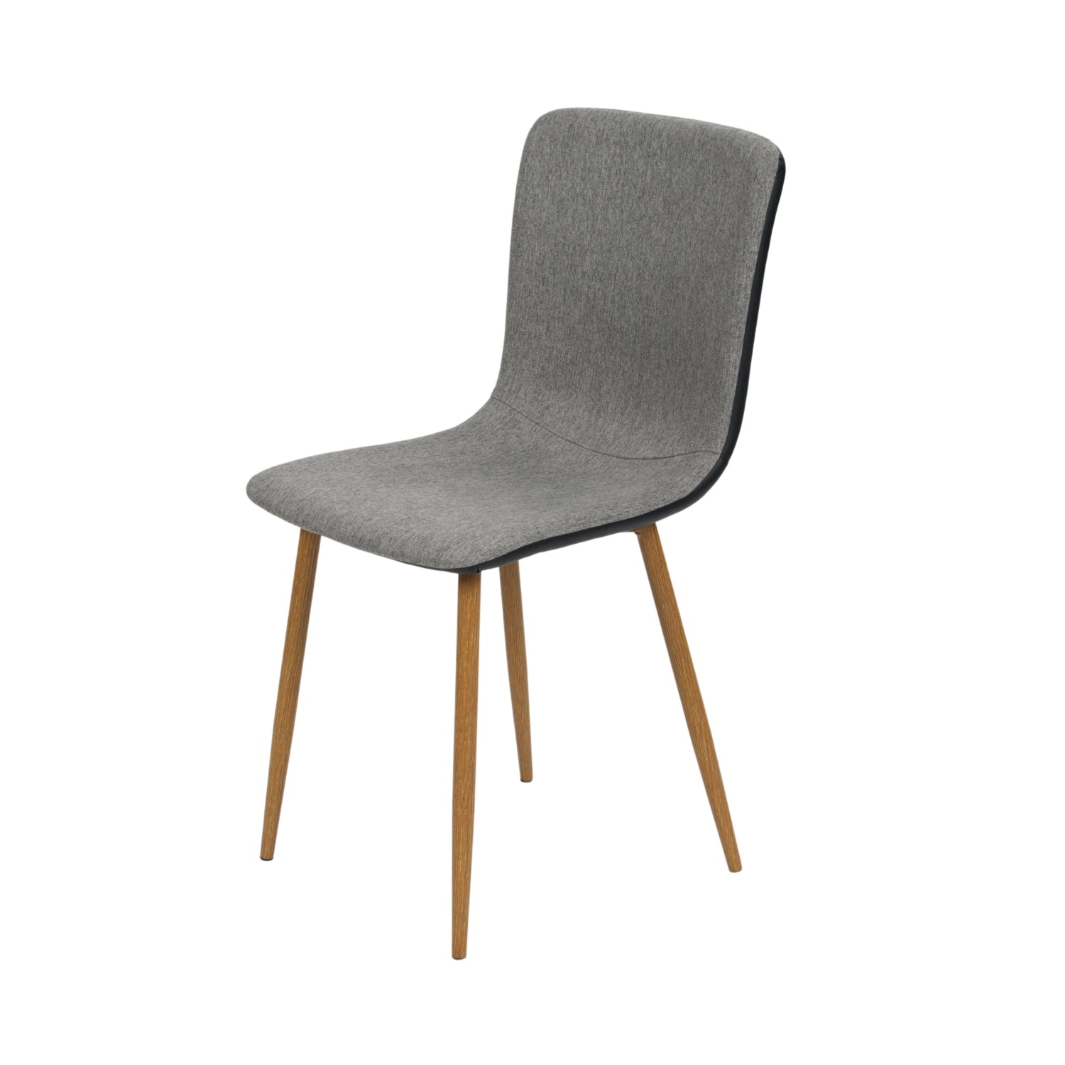 Homy Casa SCARGILL 4PC DARK GREY Modern Dining Chairs, Fabric Seat, Golden Steel Frame ,Open Box