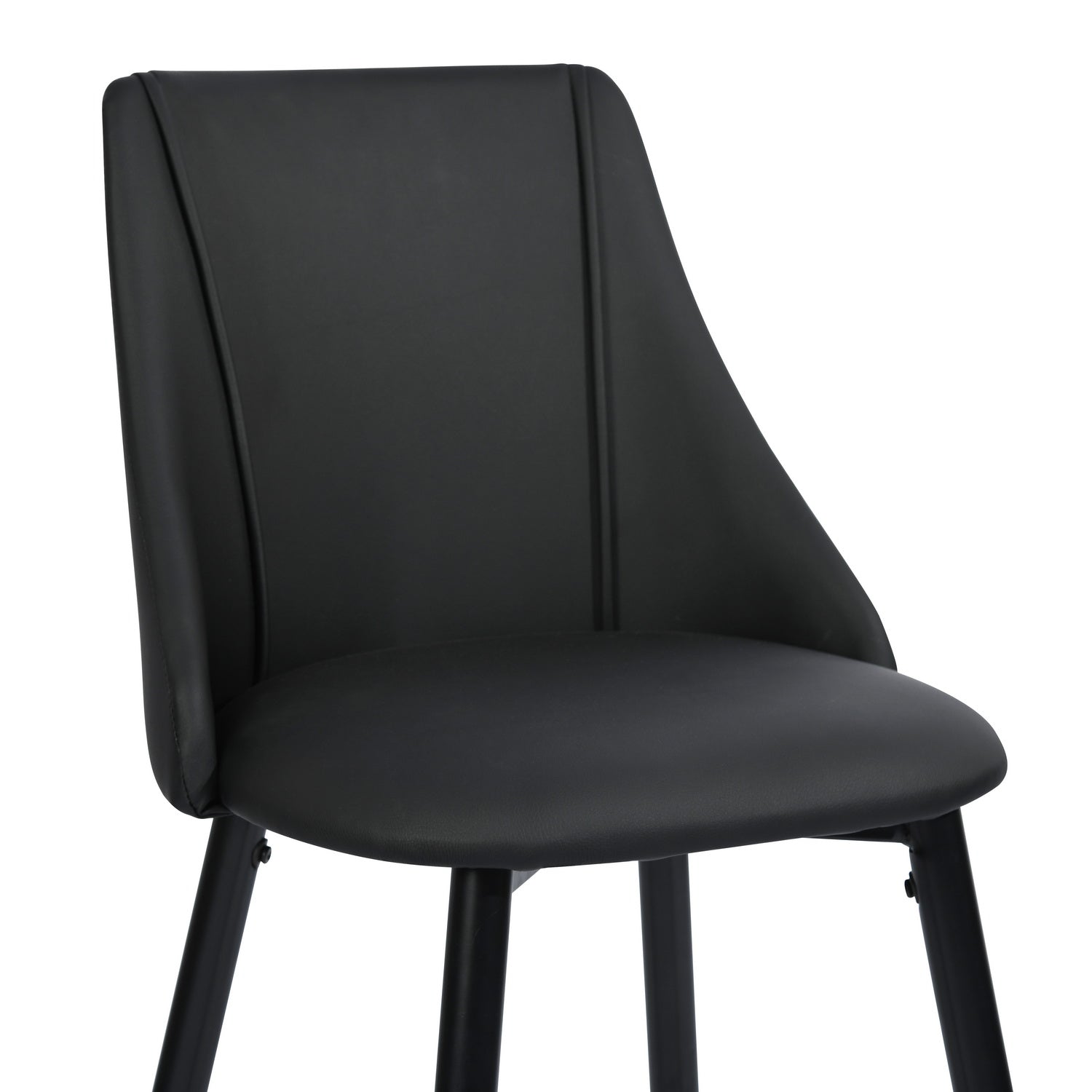 Homy Casa SMEG Counter Black PU Barstool "20.08" x 18.5" x 38.39" Swivel Bar Stool for Home and Workspace Open Box