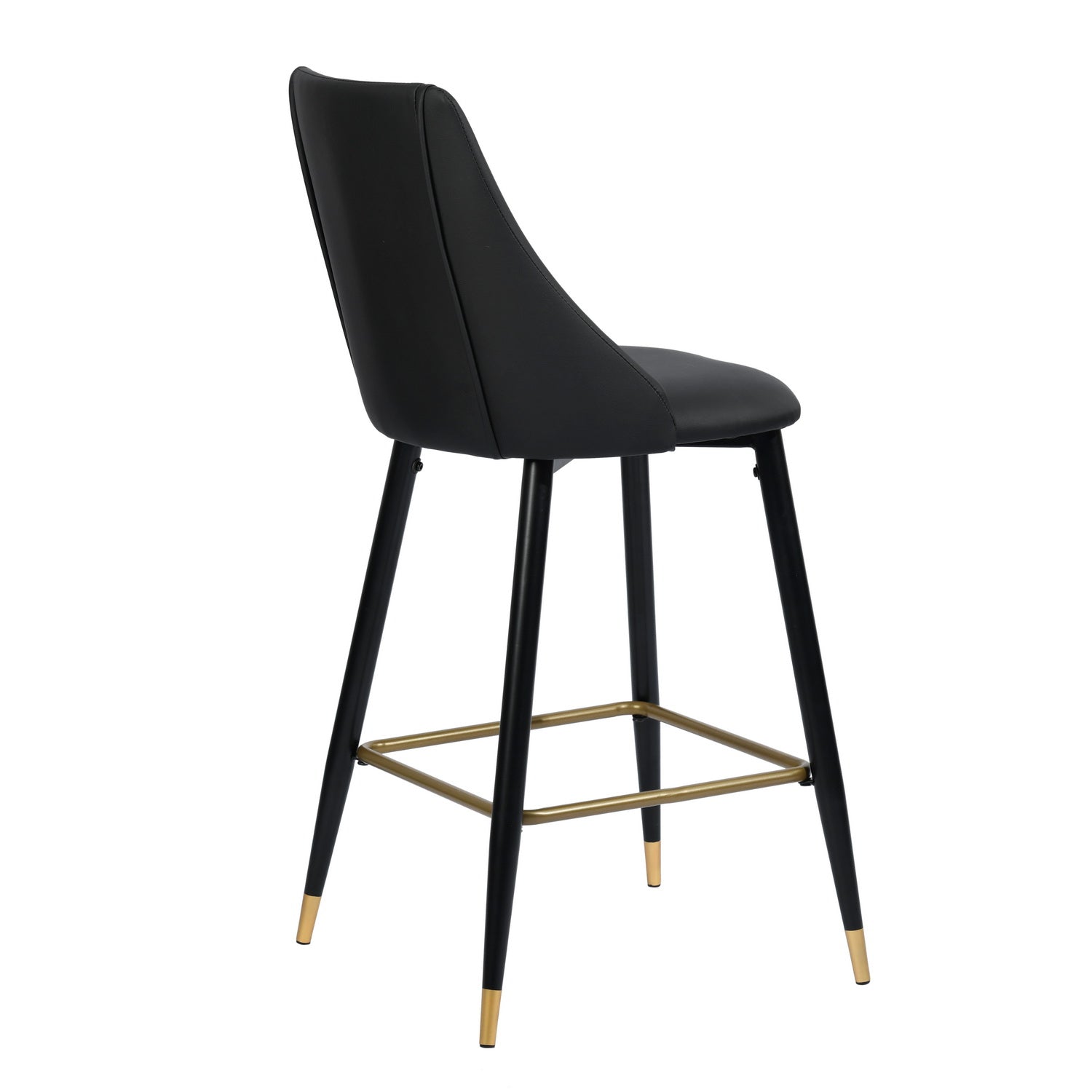 Homy Casa SMEG Counter Black PU Barstool "20.08" x 18.5" x 38.39" Swivel Bar Stool for Home and Workspace Open Box