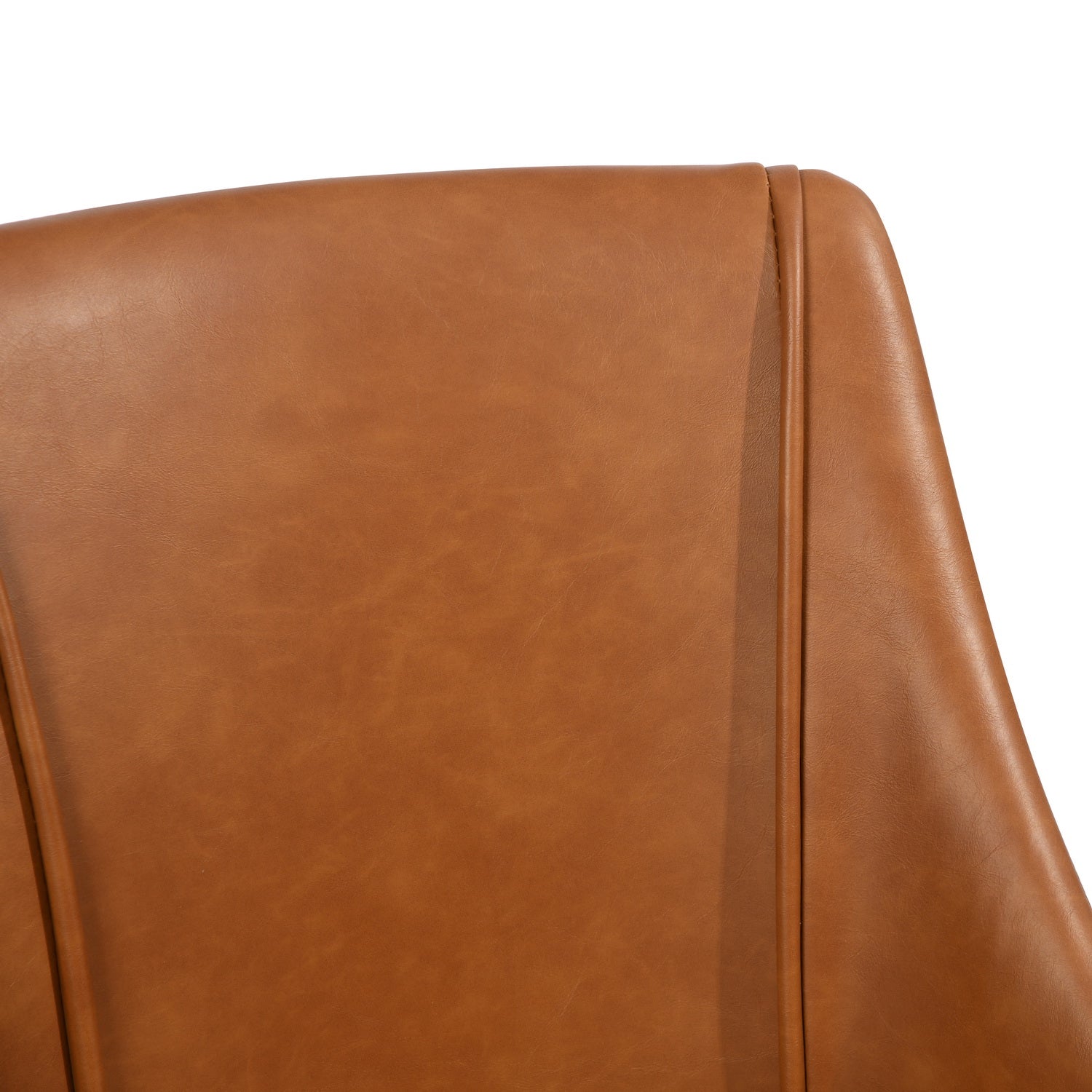 Homy Casa SMEG Counter Cognac PU Swivel Barstool "20.08''L x 18.5''W x 38.39''H" Modern Bar Seating Open Box