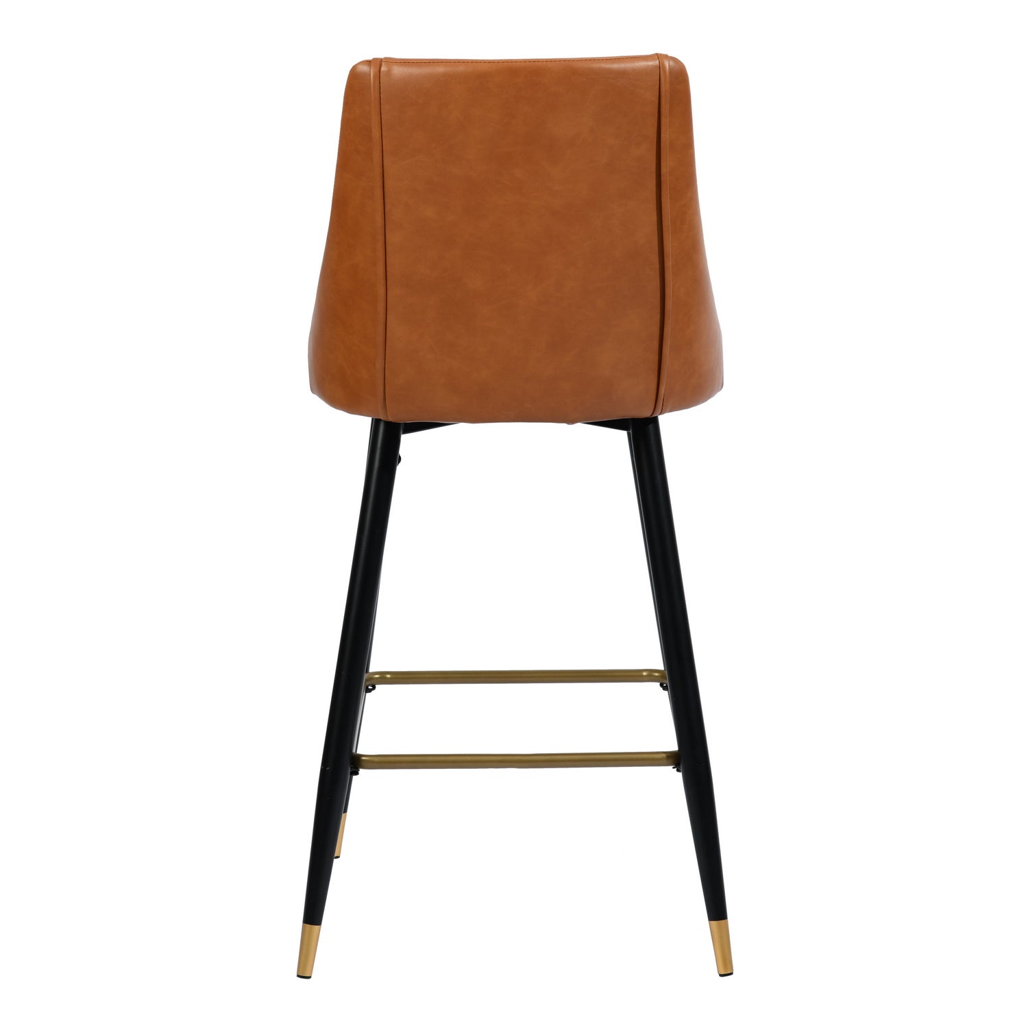 Homy Casa SMEG Counter Cognac PU Swivel Barstool "20.08''L x 18.5''W x 38.39''H" Modern Bar Seating Open Box