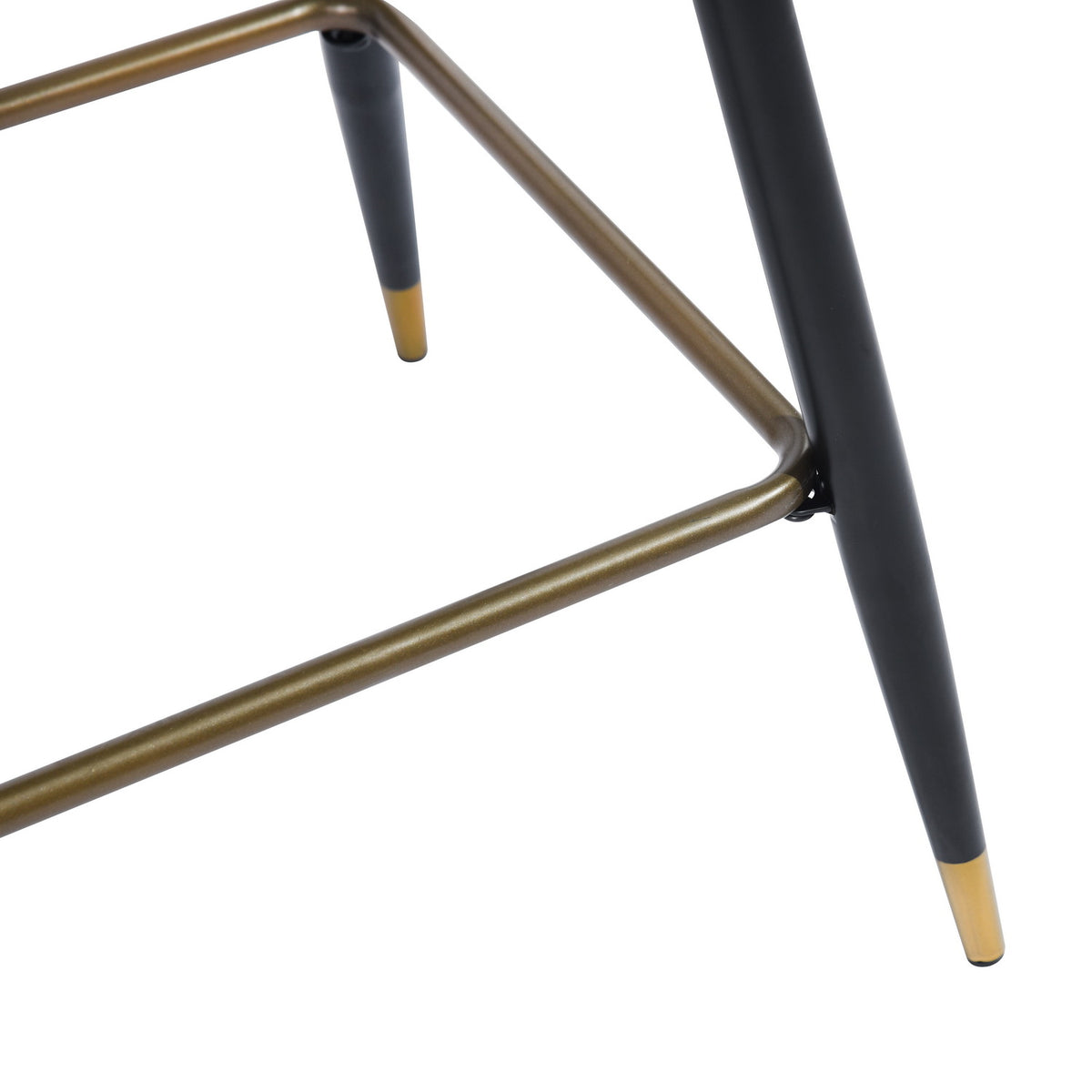 Homy Casa SMEG 4PC 25" Gray PU Leather Counter Height Bar Stools with Black & Gold Legs Open Box