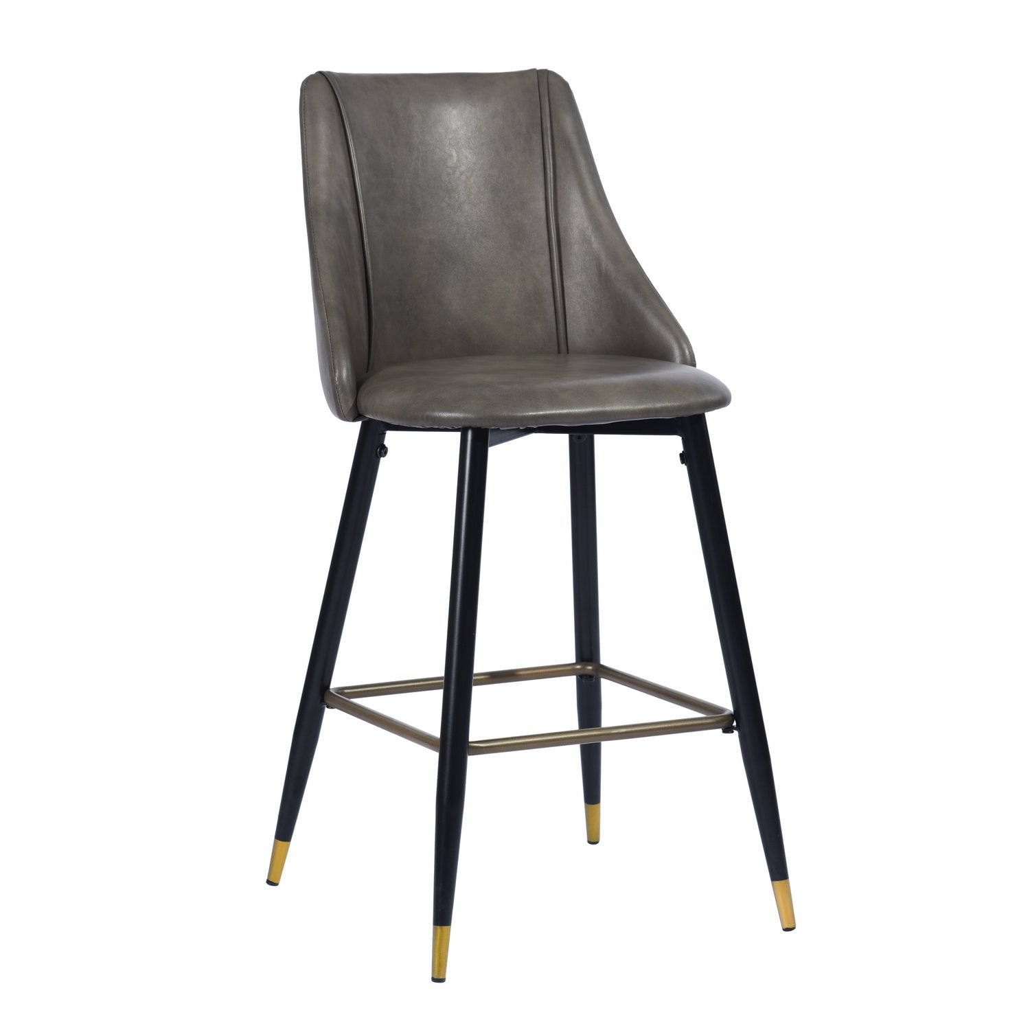 Homy Casa Smeg 26" Modern PU Counter Stool, Grey,Open Box