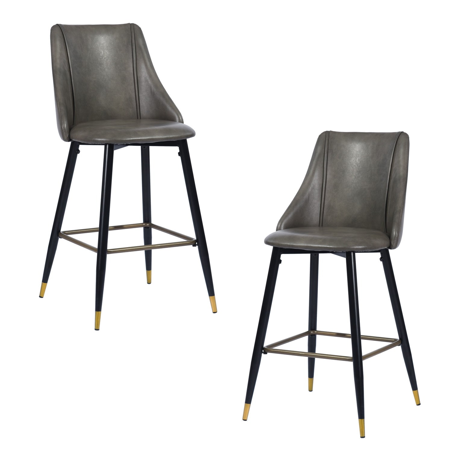 Homy Casa Smeg 26" Modern PU Counter Stool, Grey,Open Box
