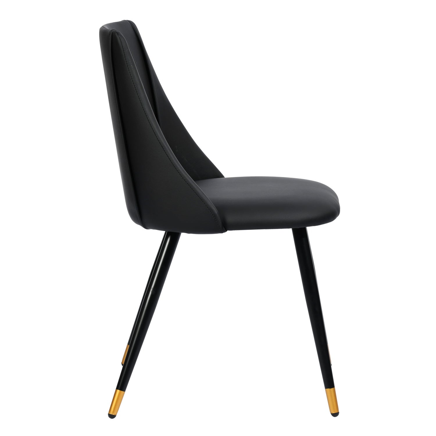 Homy Casa Smeg 33" Modern PU Dining Chair, Black,Open Box